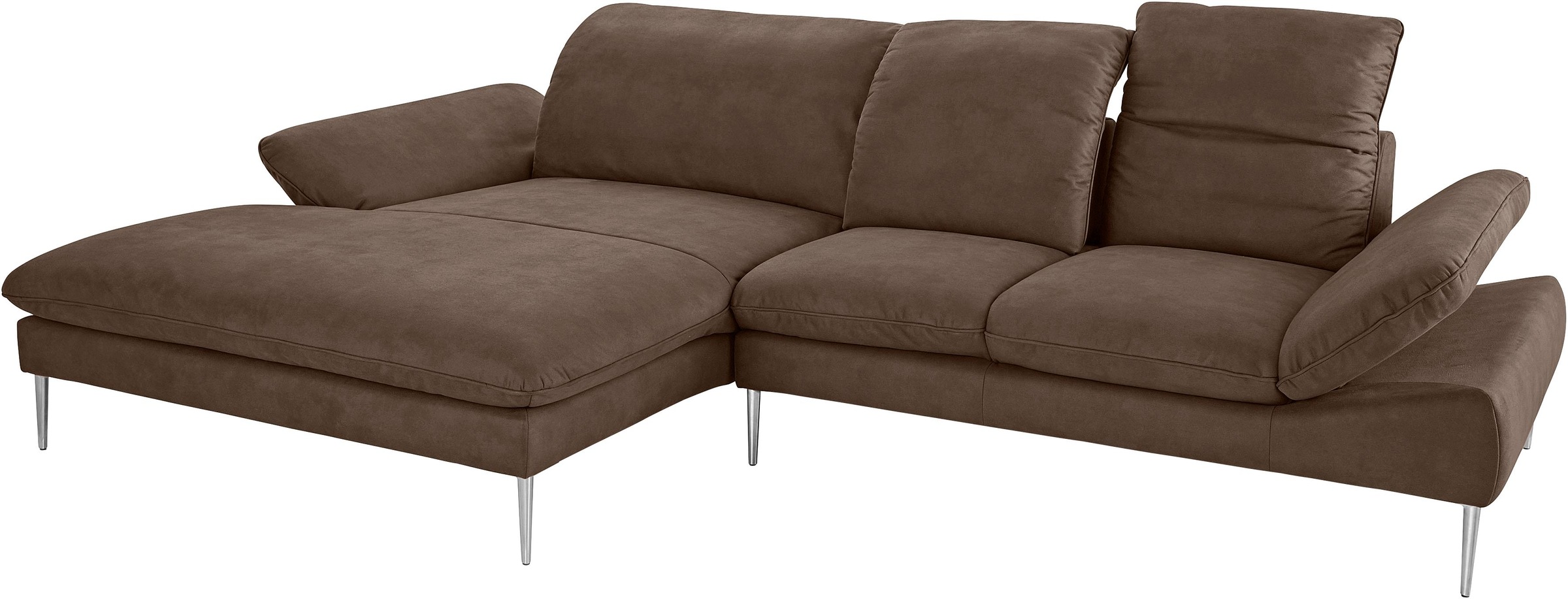 W.SCHILLIG Ecksofa »enjoy&MORE, Designsofa, elegant und bequem, L-Form«, mit Sitztiefenverstellung, Füße Chrom glänzend, Breite 310 cm