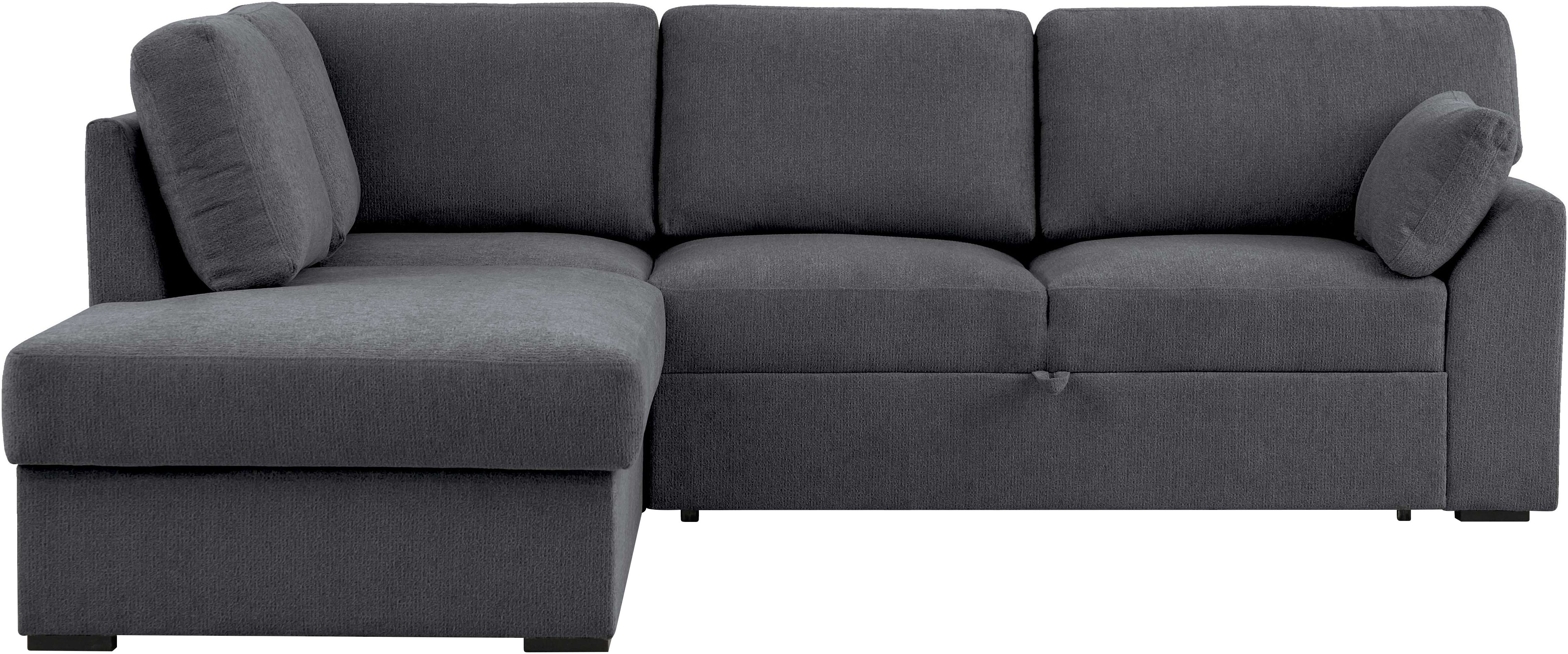 Home affaire Ecksofa "Citry" Breite 242 cm, Chenille, Bettfunktion, Bettkas günstig online kaufen