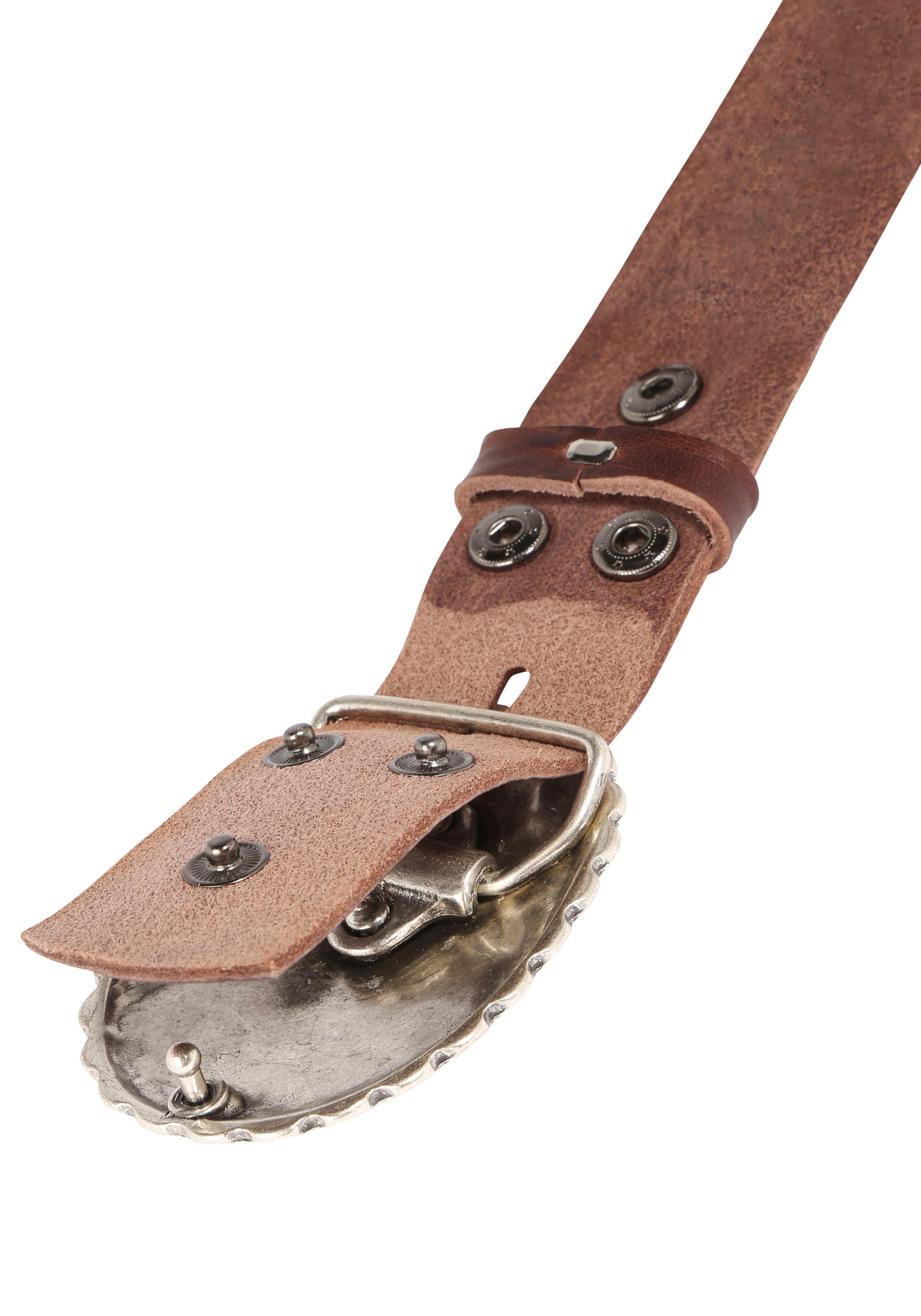 Thumbnail - Rettungsring Gürtel Ledergürtel mit austauschbarer Schließe "Mandala Silber"