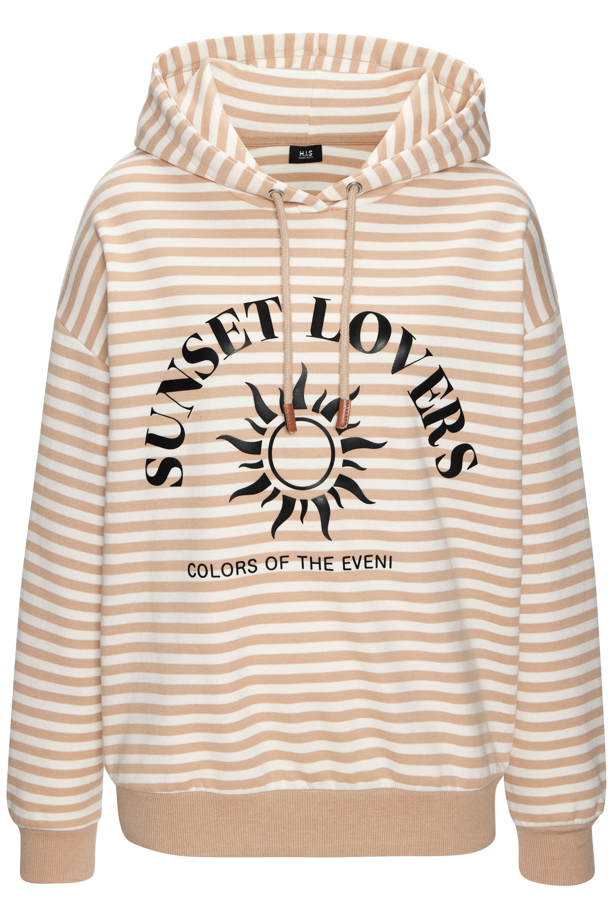 H.I.S Kapuzenpullover im Streifenlook mit großen Print, Loungewear günstig online kaufen