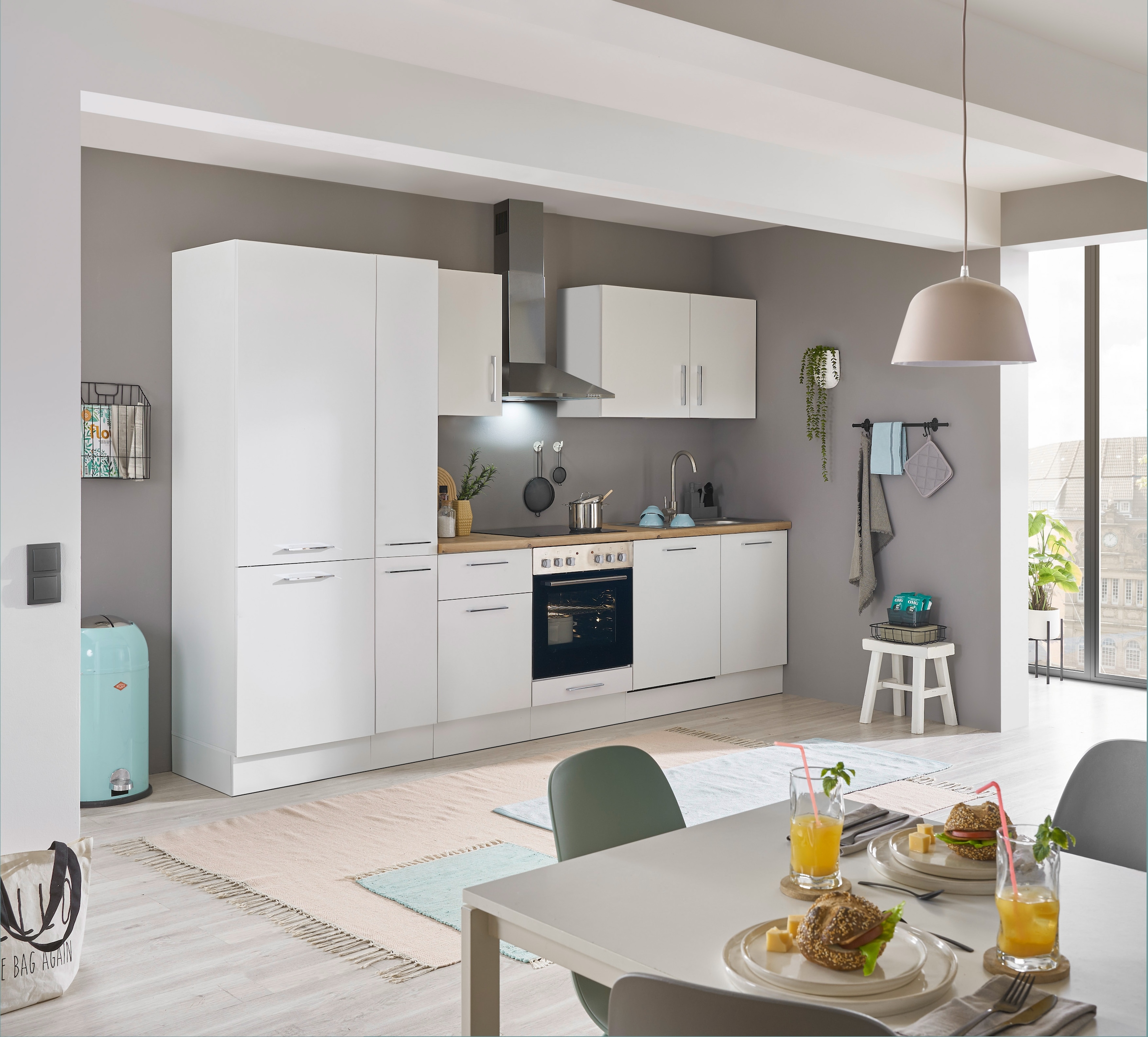 BASIC by Balculina Küchenzeile »Turin«, Breite 310 cm, wahlweise mit E-Geräten