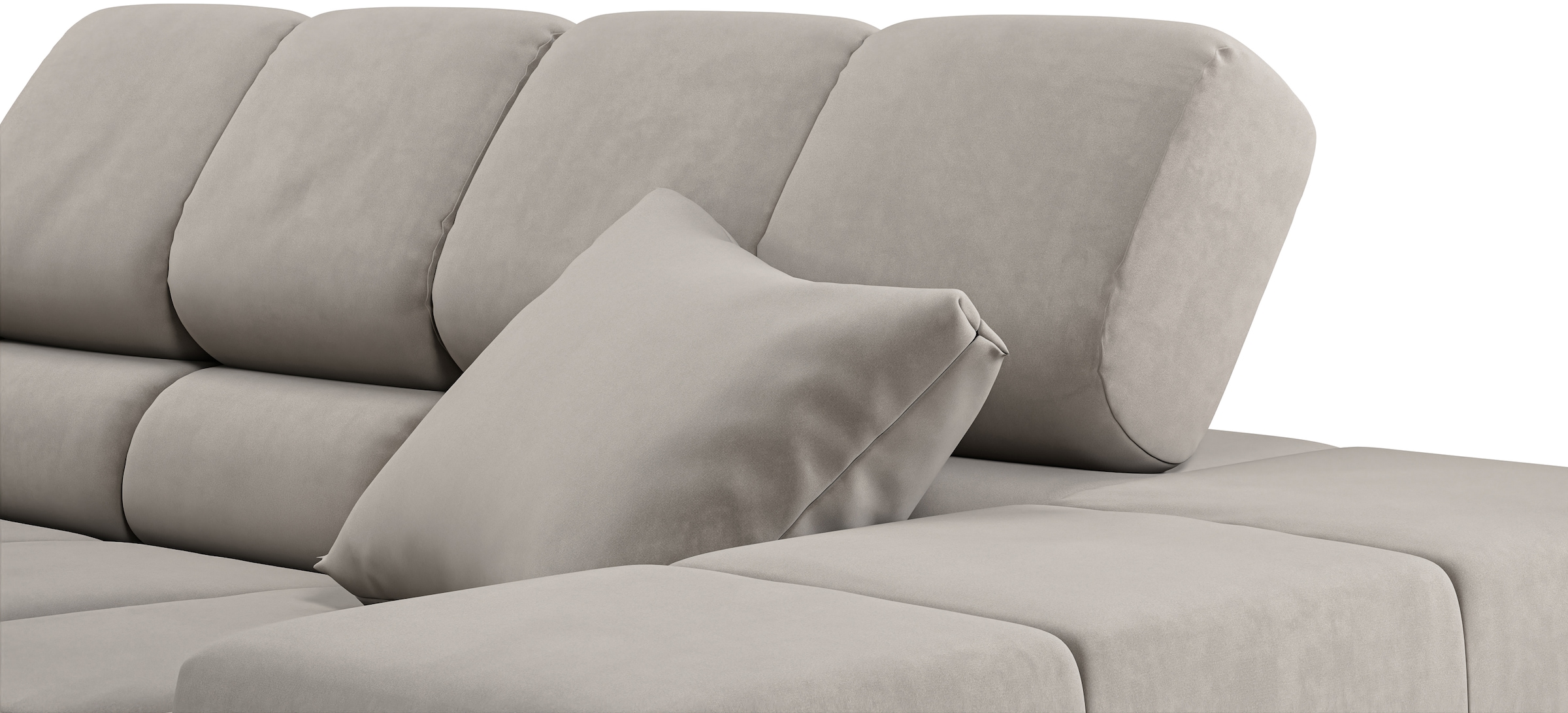 INOSIGN Ecksofa »Ancona incl. Kopfteilverstellung, Zierkissen Breite 319cm, L-Form«, wahlweise motorische Sitztiefenverstellung, auch in Cord + Easy Care