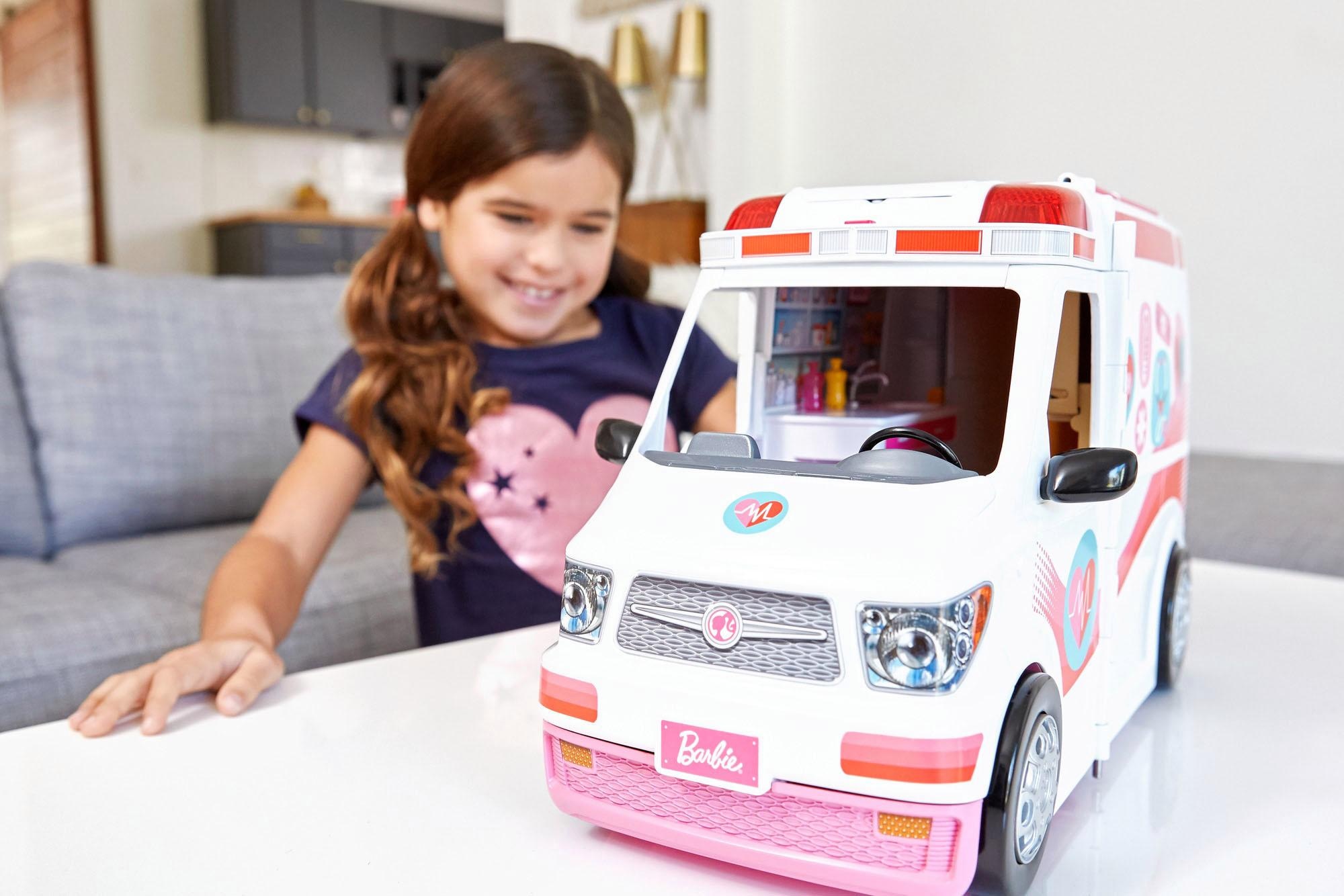 Barbie Puppen Fahrzeug »Krankenwagen 2-in-1 Spielset«, mit Licht & Geräuschen