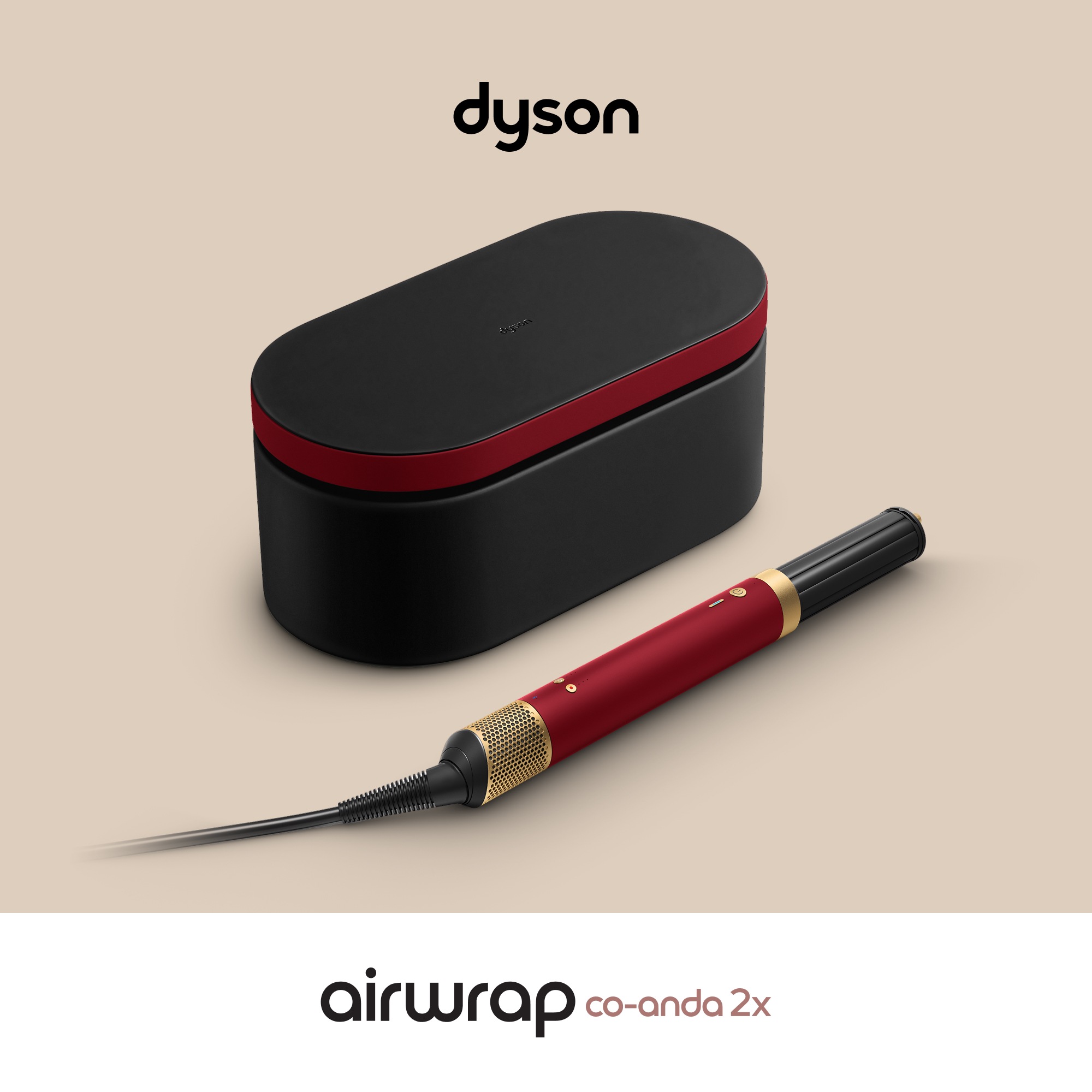 DYSON Haarstyler - dyson Airwrap Co-anda2x HS09 Samtrot/Gold dunkelrot