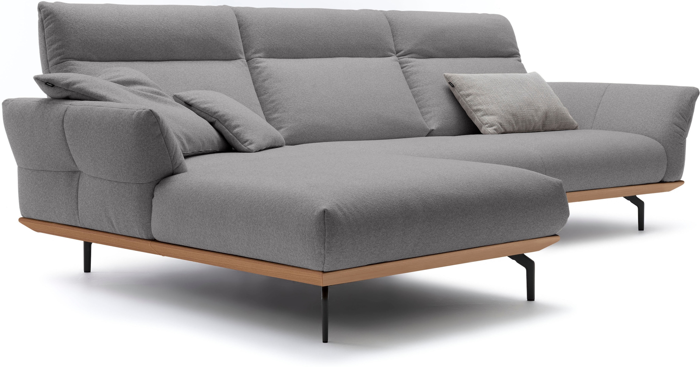 Creation BY ROLF BENZ Ecksofa »CR.460« Sockel in Eiche, Winkelfüße in Umbragrau, Breite 318 cm