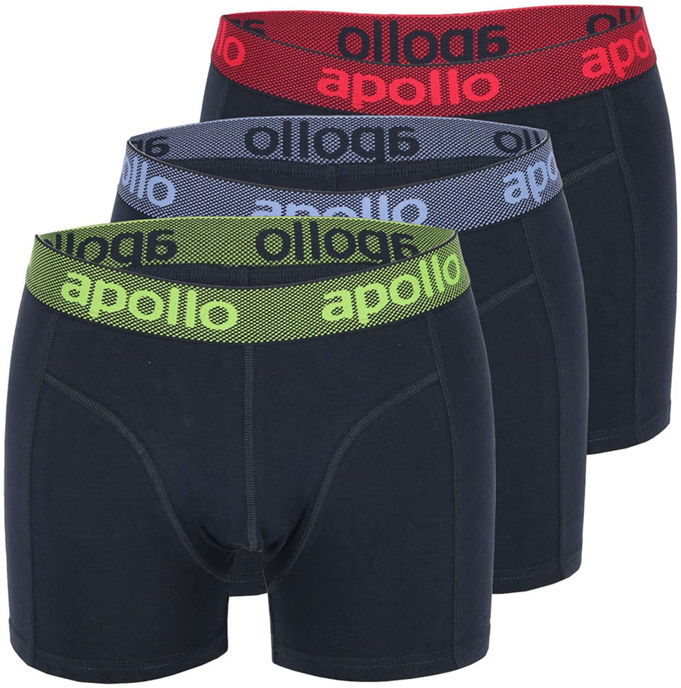 Apollo Boxer "MEN BOXERSHORTS", (3er Pack), mit hohem Baumwollanteil, elastisch und gut an den Körper anpassend