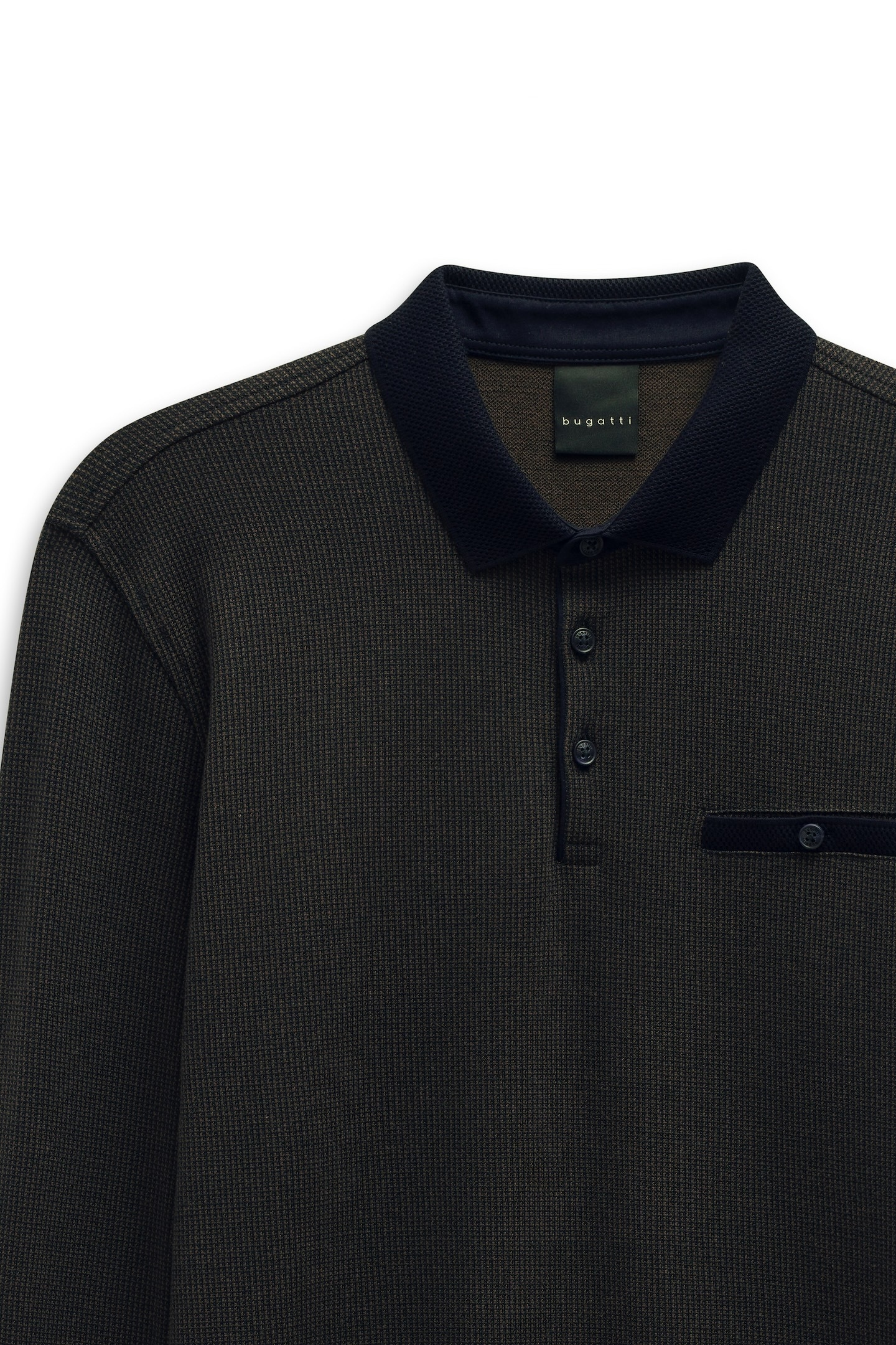 bugatti Langarm-Poloshirt »Modern Fit«, mit Brusttasche
