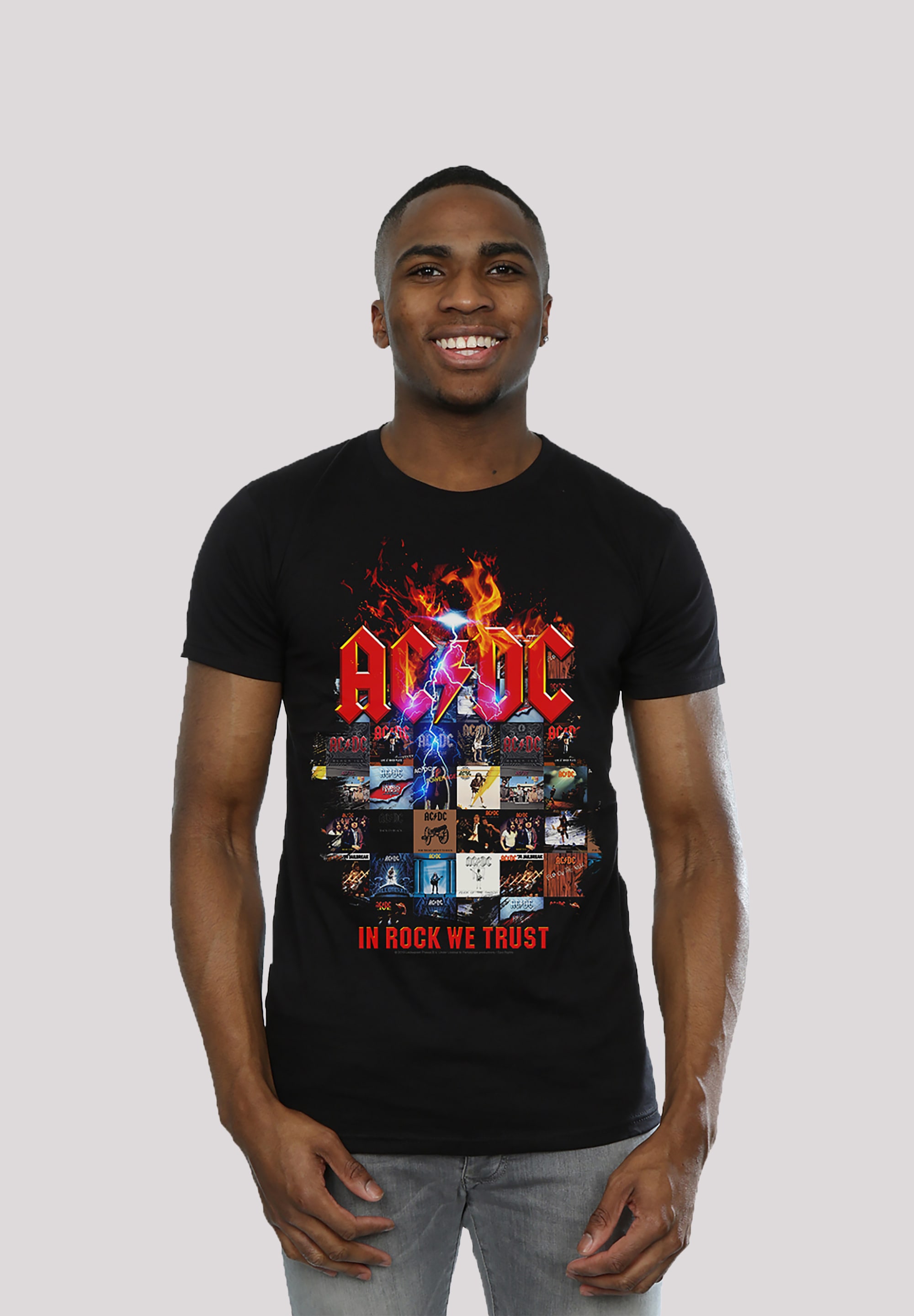 F4NT4STIC T-Shirt "ACDC In Rock We Trust Album Covers", Print günstig online kaufen