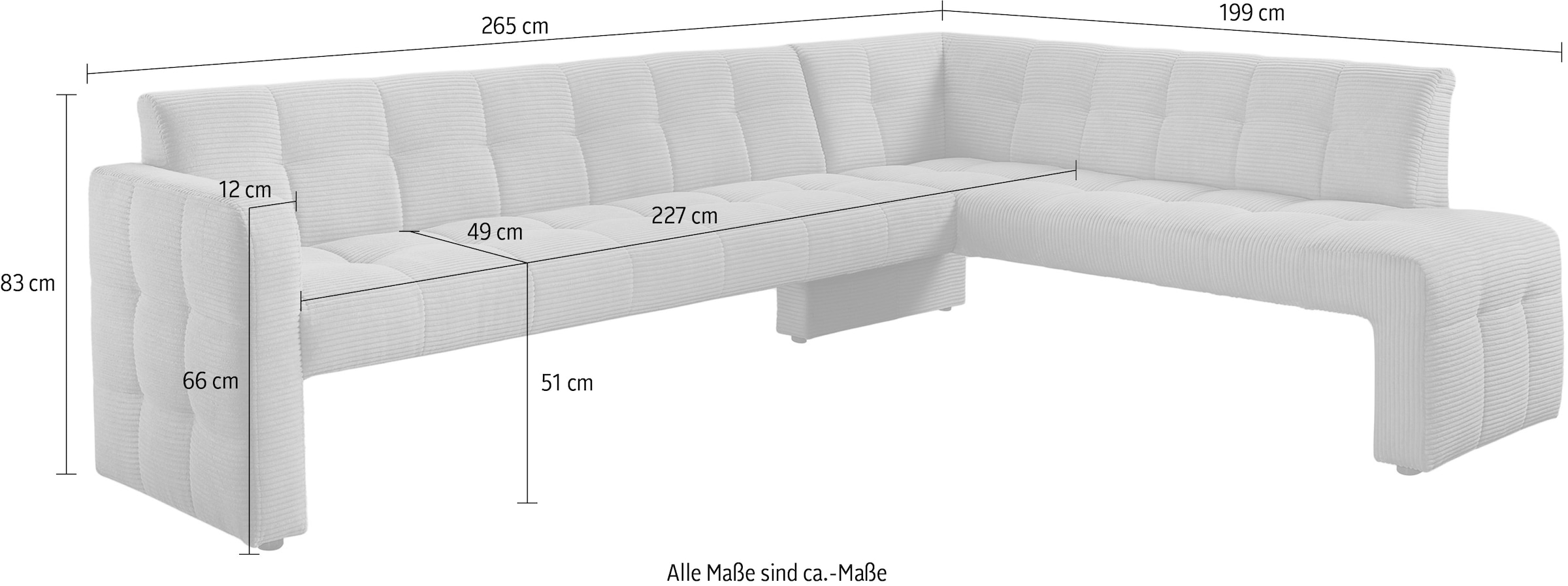 exxpo - sofa fashion Essbank »Barista, bequem und elegant, hohe Bodenfreiheit«, Eckbank Barista bequem und elegant, hochwertige Detailverarbeitung