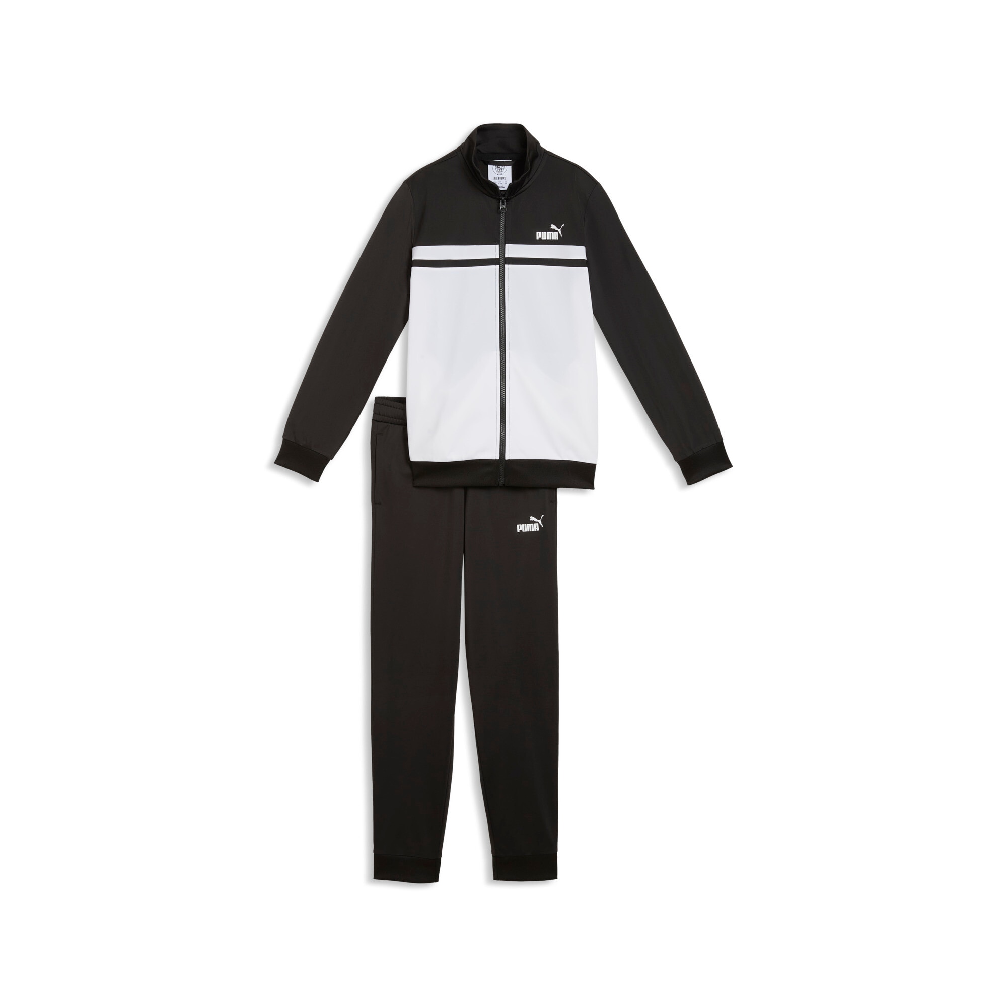 PUMA Trainingsanzug "POLY COLORBLOCK SUIT B" 2 zweiteiliges Set, mit Reißverschluss am Oberteil, aus Polyester