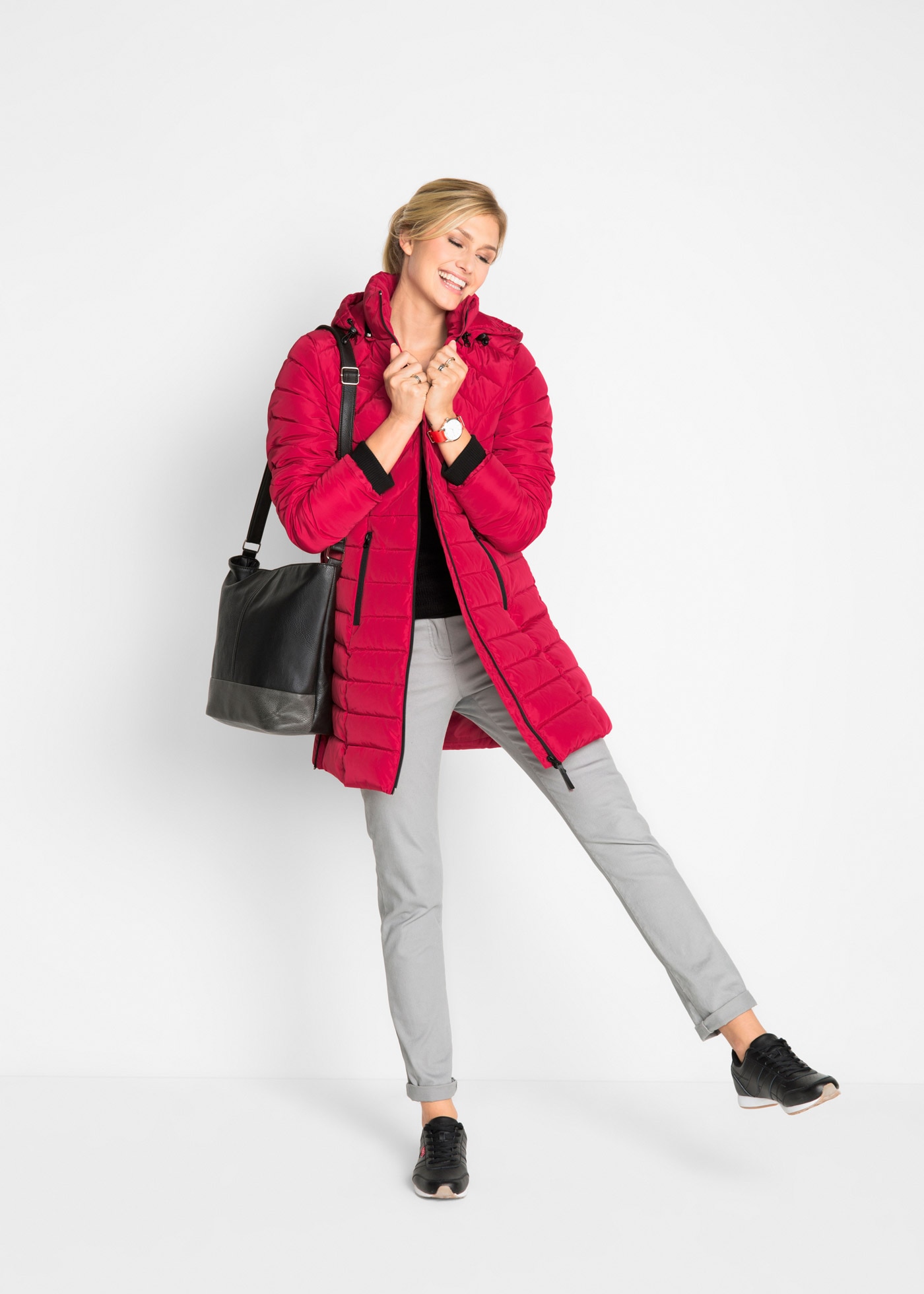 bonprix Steppjacke »Winterjacke« mit Kapuze mit wattierter Füllung, mit abnehmbarer Kapuze, pflegeleicht