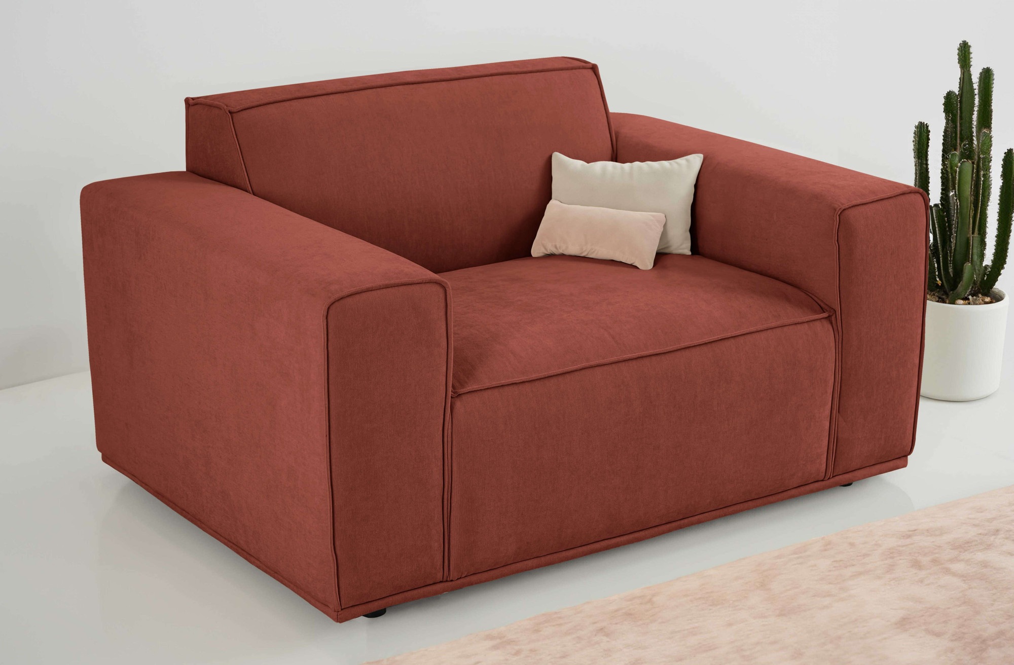 Home affaire Loveseat "Avelin, 1.5 Sitzer, 140 cm, Chenille, Struktur-Boucl günstig online kaufen