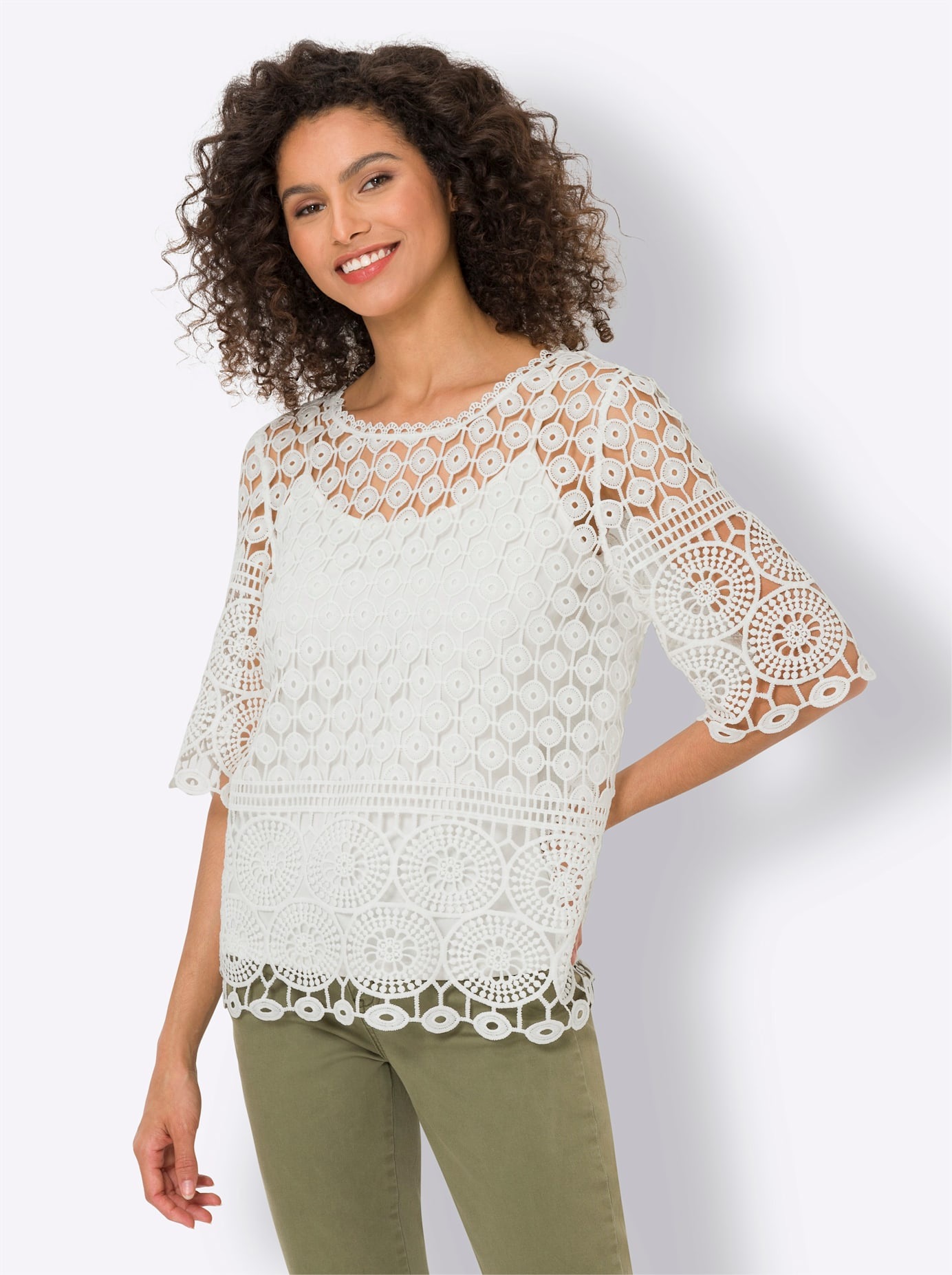 heine Spitzenshirt "Shirt", 1 Stk. günstig online kaufen