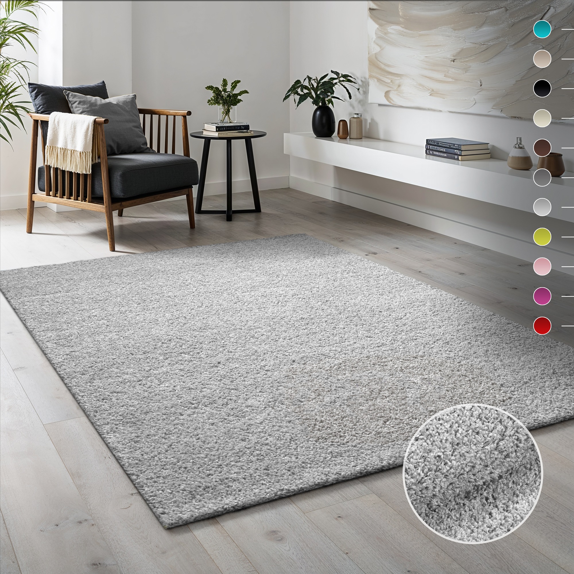 Sanat Hochflor-Teppich "LOCA, auch als Läufer und in Rund" rechteckig 30 mm Höhe Wohnzimmer, Langflor, Shaggy, Schlafzimmer