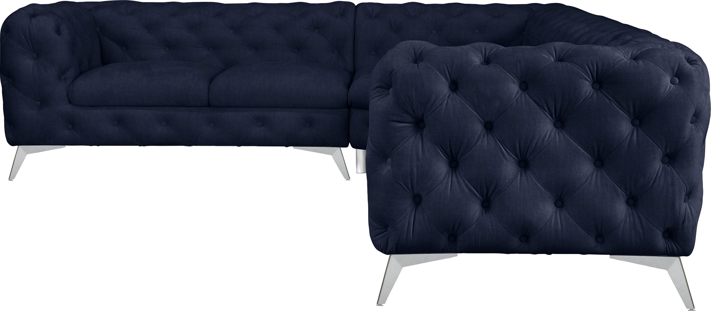 Home affaire Chesterfield-Sofa "Ecksofa GLYNIS L-Form mit Wellenunterfederu günstig online kaufen