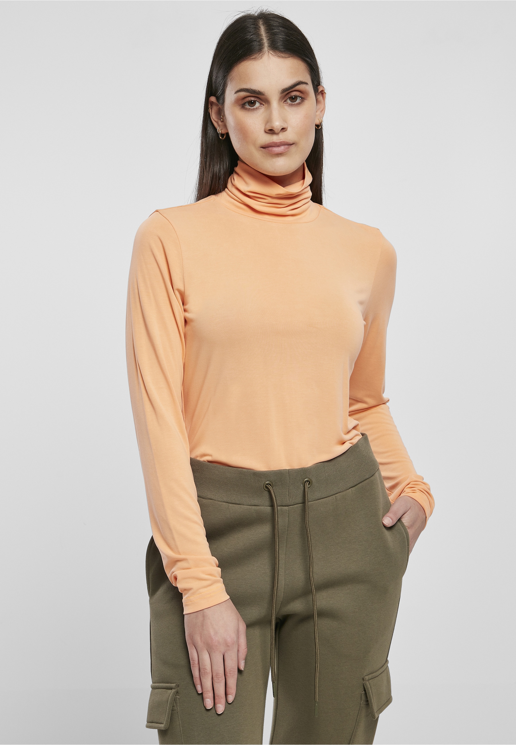 URBAN CLASSICS Langarmshirt »Urban Classics Damen Ladies Modal Turtleneck Longsleeve« 1 Stk.
