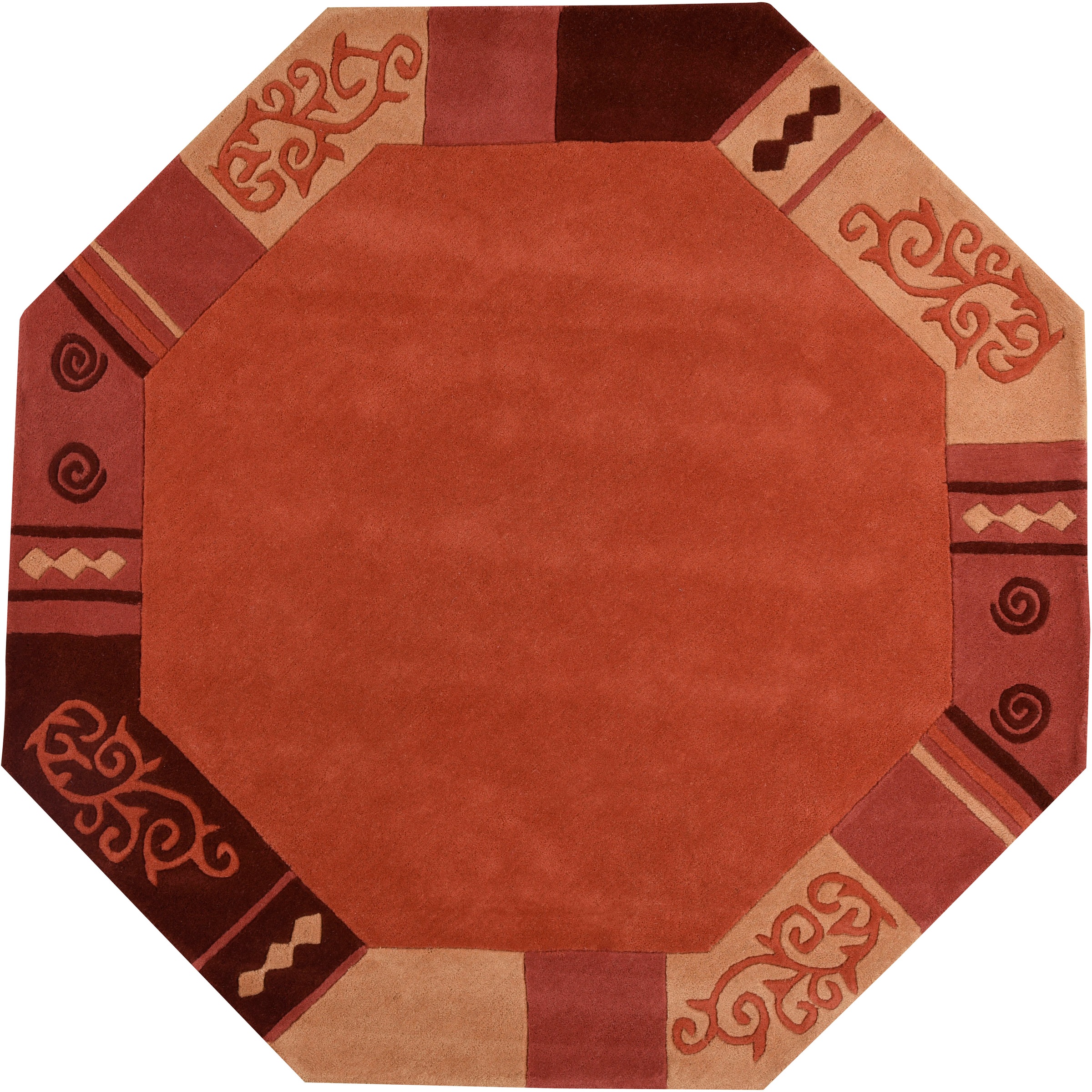 THEKO Wollteppich "Ambadi" achteckig 14 mm Höhe reine Schurwolle, handgetuf günstig online kaufen
