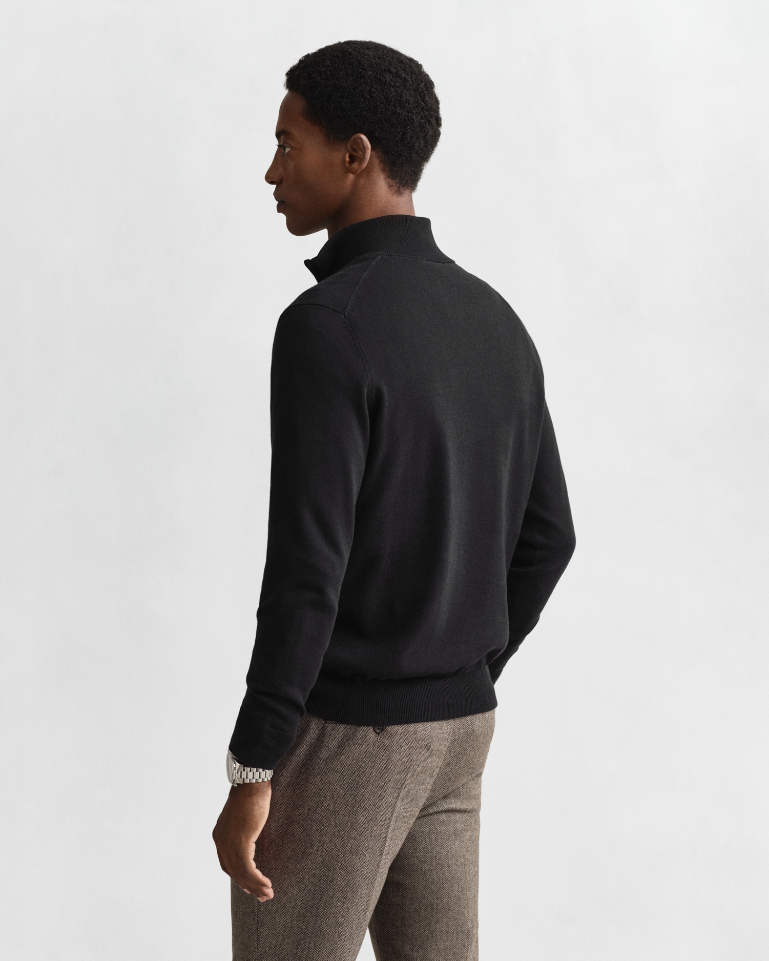 Gant Troyer »CLASSIC COTTON HALF ZIP«, mit gerippten Details