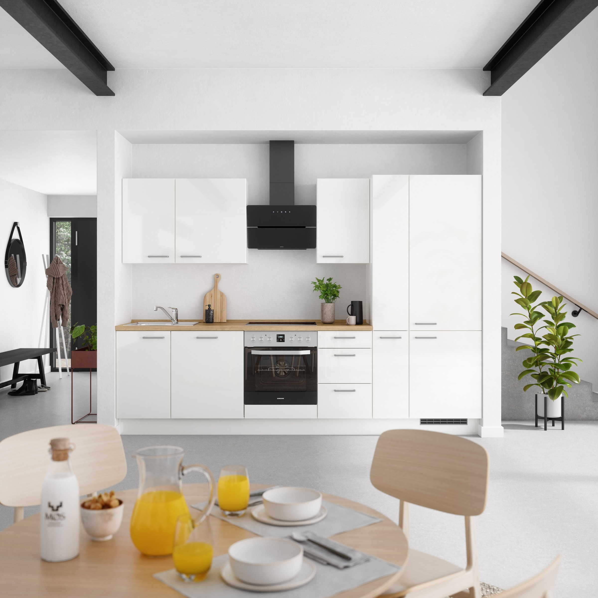 nobilia® Küchenzeile »"Flash II"«, vormontiert, Ausrichtung wählbar, Breite 300 cm, wahlw. mit E-Geräten