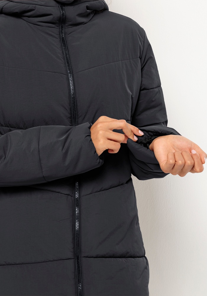 Jack Wolfskin Funktionsjacke »KAROLINGER LONG JKT W«, mit Kapuze