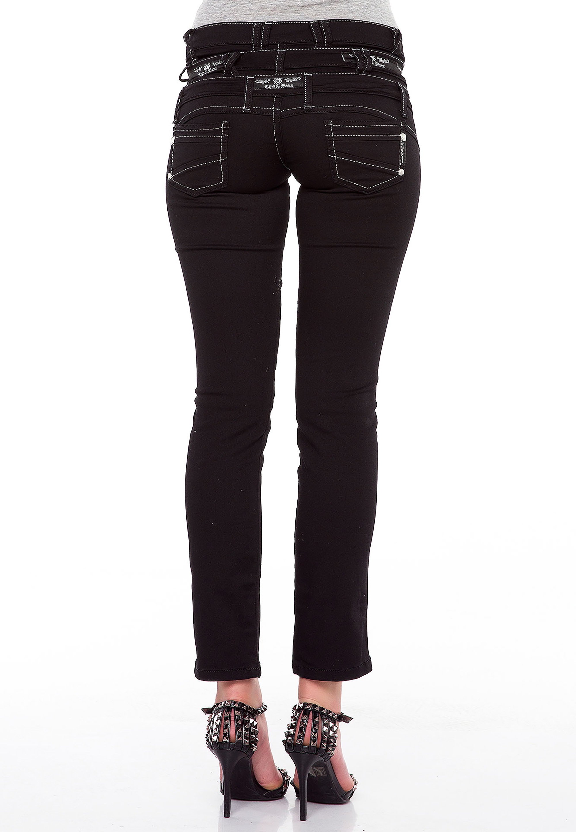 Cipo & Baxx Slim-fit-Jeans, mit modischem Dreifach-Bund in Slim Fit