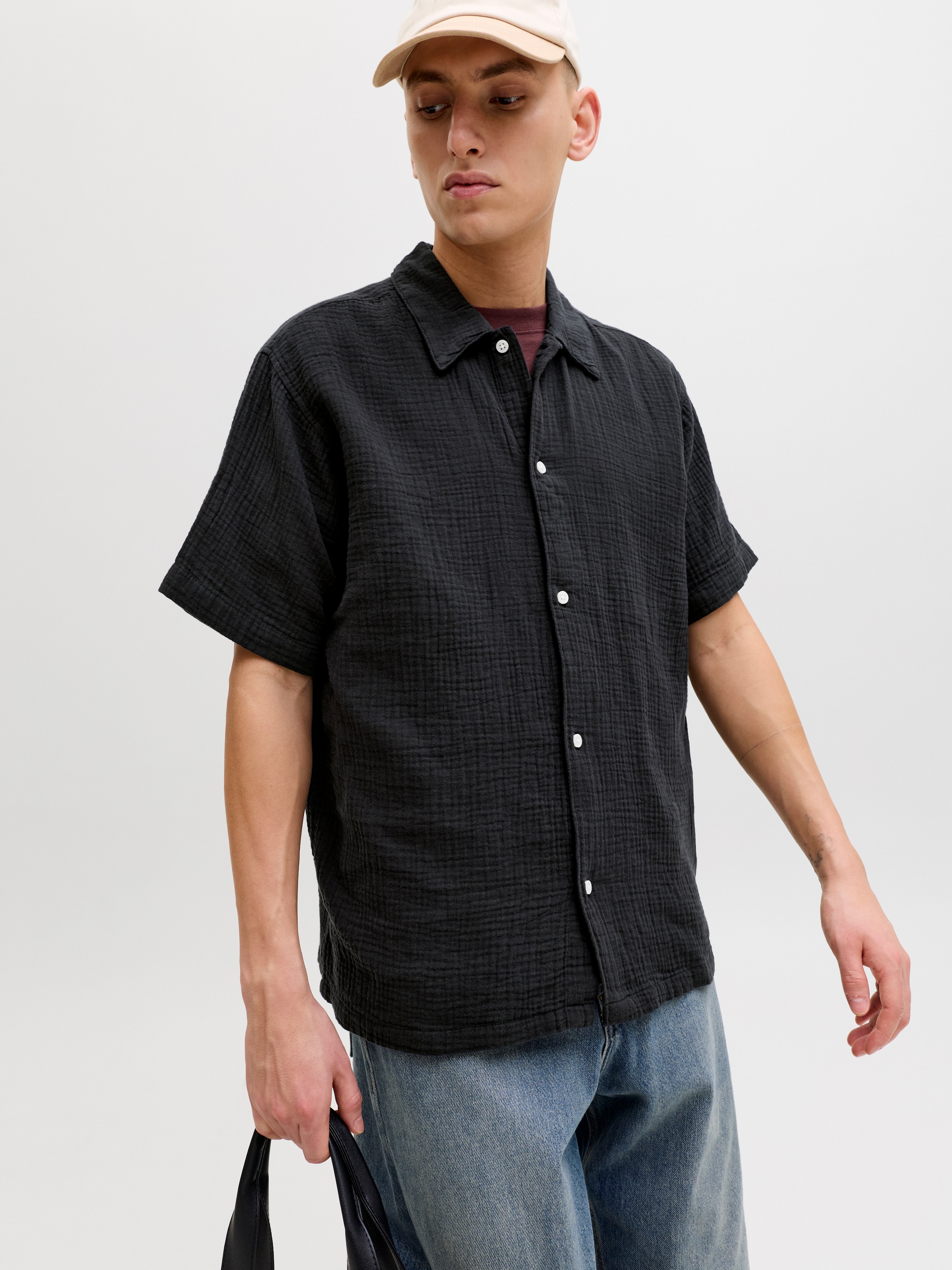 Jack & Jones Kurzarmhemd "JORNANTUCKET DOUBLE CLOTH SHIRT SS EA26" günstig online kaufen
