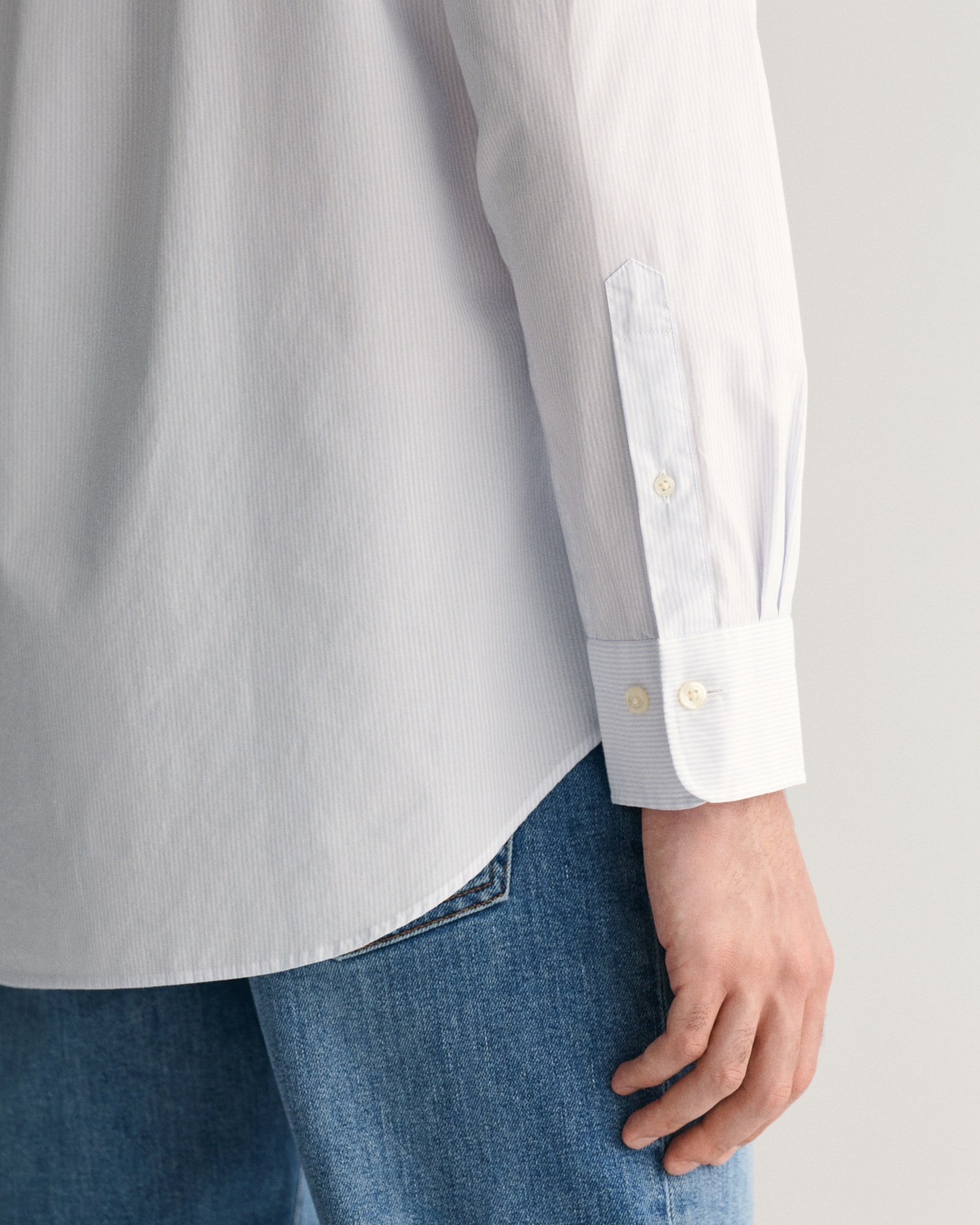 Gant Langarmhemd »REG POPLIN BANKER SHIRT«, Banker Stripe Popeline, leichte Baumwolle