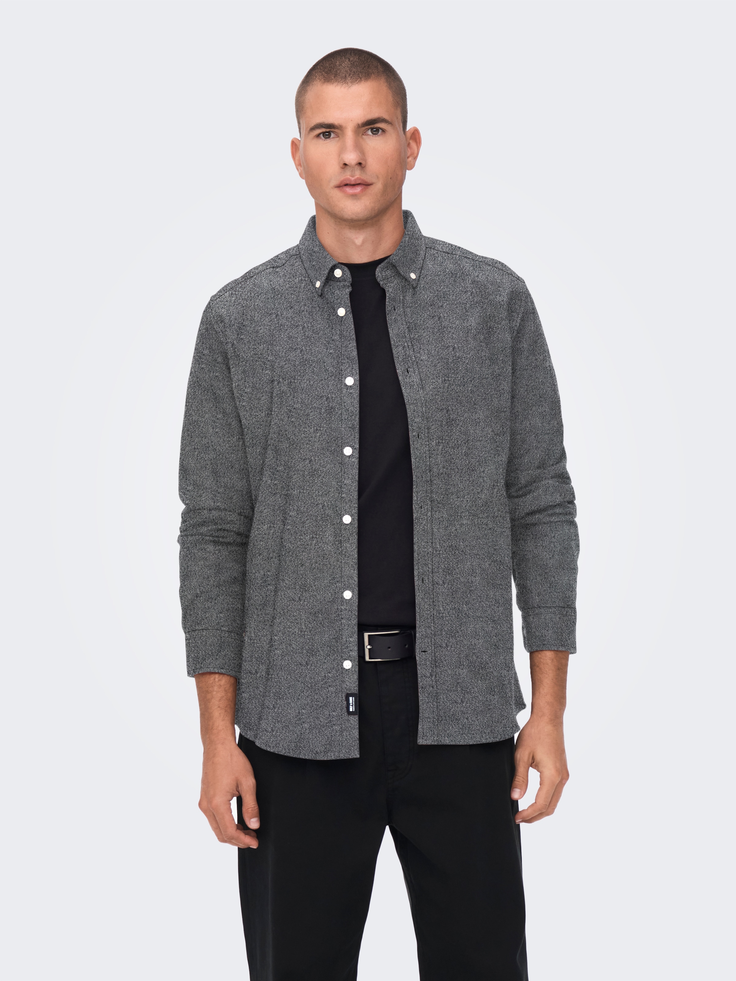 ONLY & SONS Langarmhemd "ONSNIKOLA LS MELANGE SHIRT OTL" günstig online kaufen