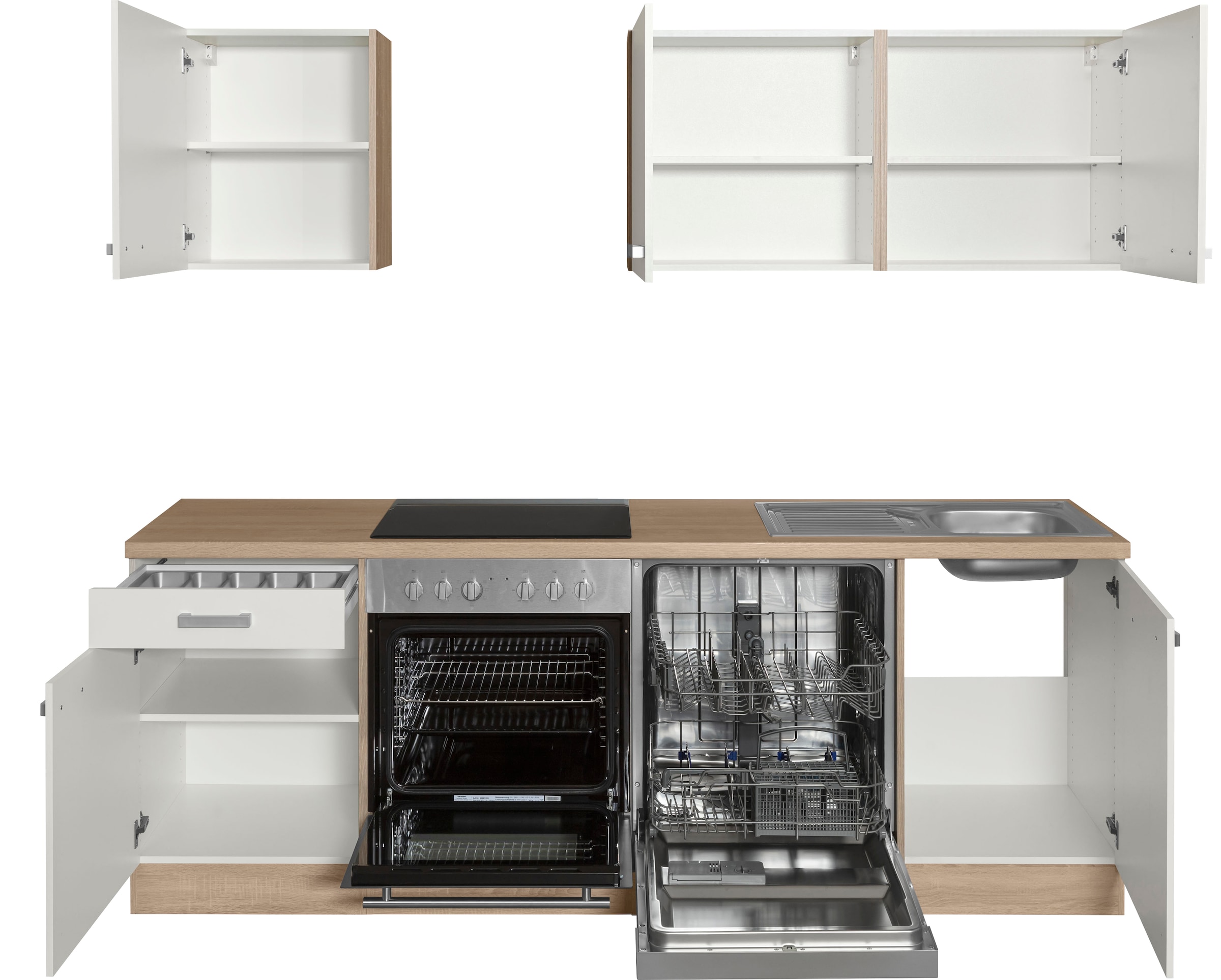 Küchenzeile BAUR Hanseatic-E-Geräten | bestellen 210 OPTIFIT cm, mit Breite »Leer«,