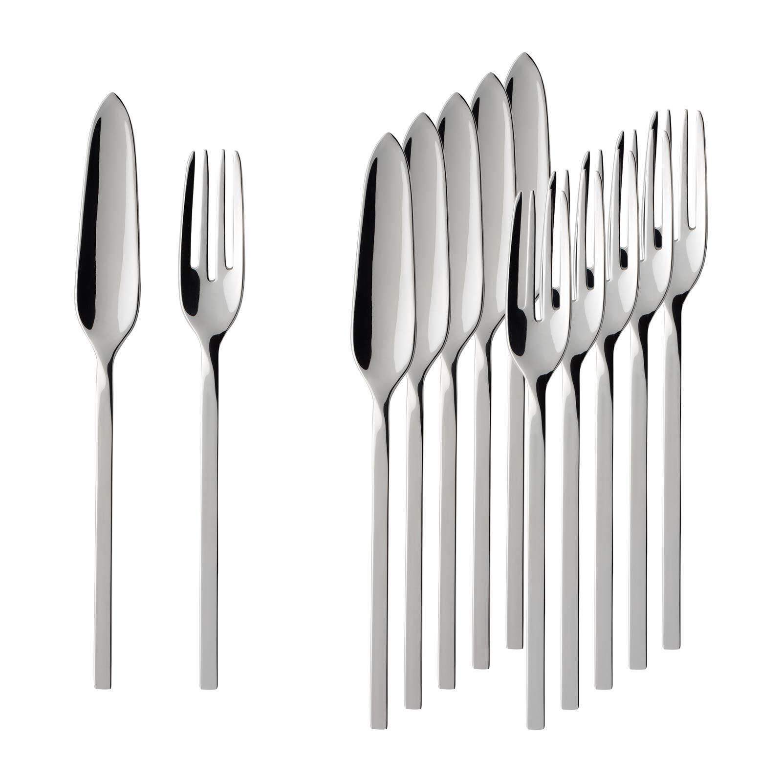 Villeroy & Boch Fischbesteck "Fischbesteck NewWave 6er Set silber" Spülmaschinenfest