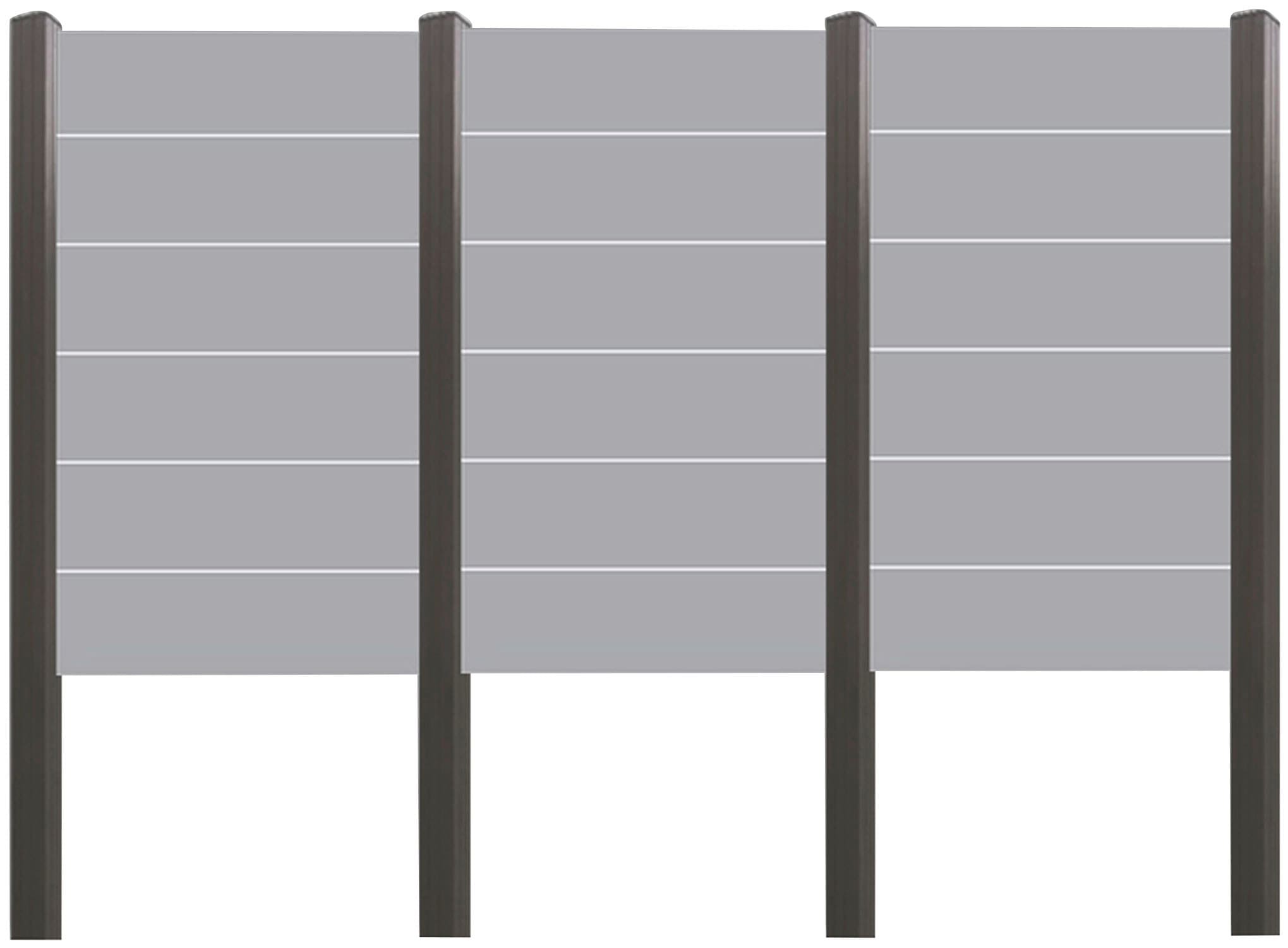 Tetzner & Jentzsch Sichtschutzelement "ROUNDROCK 1" Satiniertes Glas in Alu günstig online kaufen