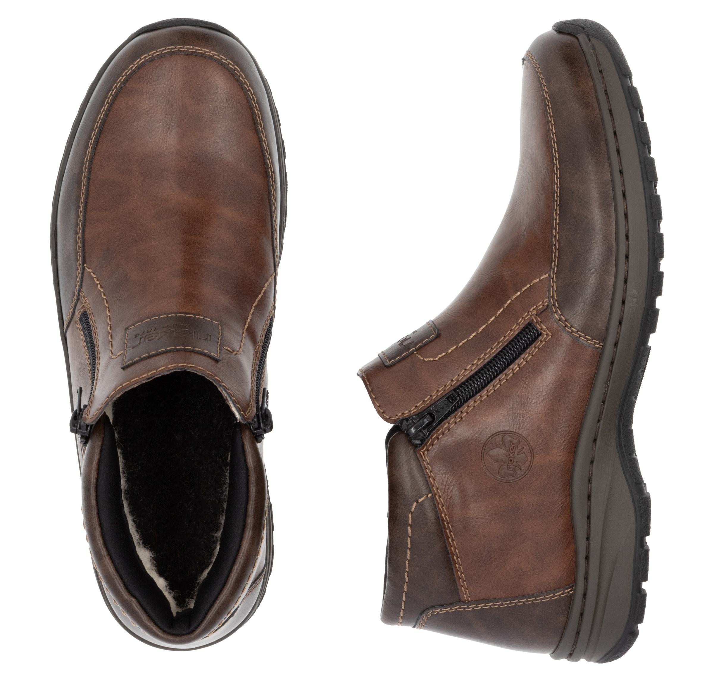 Rieker Winterboots, Winterstiefelette, Halbschuh mit beidseitigen Reißverschlüssen