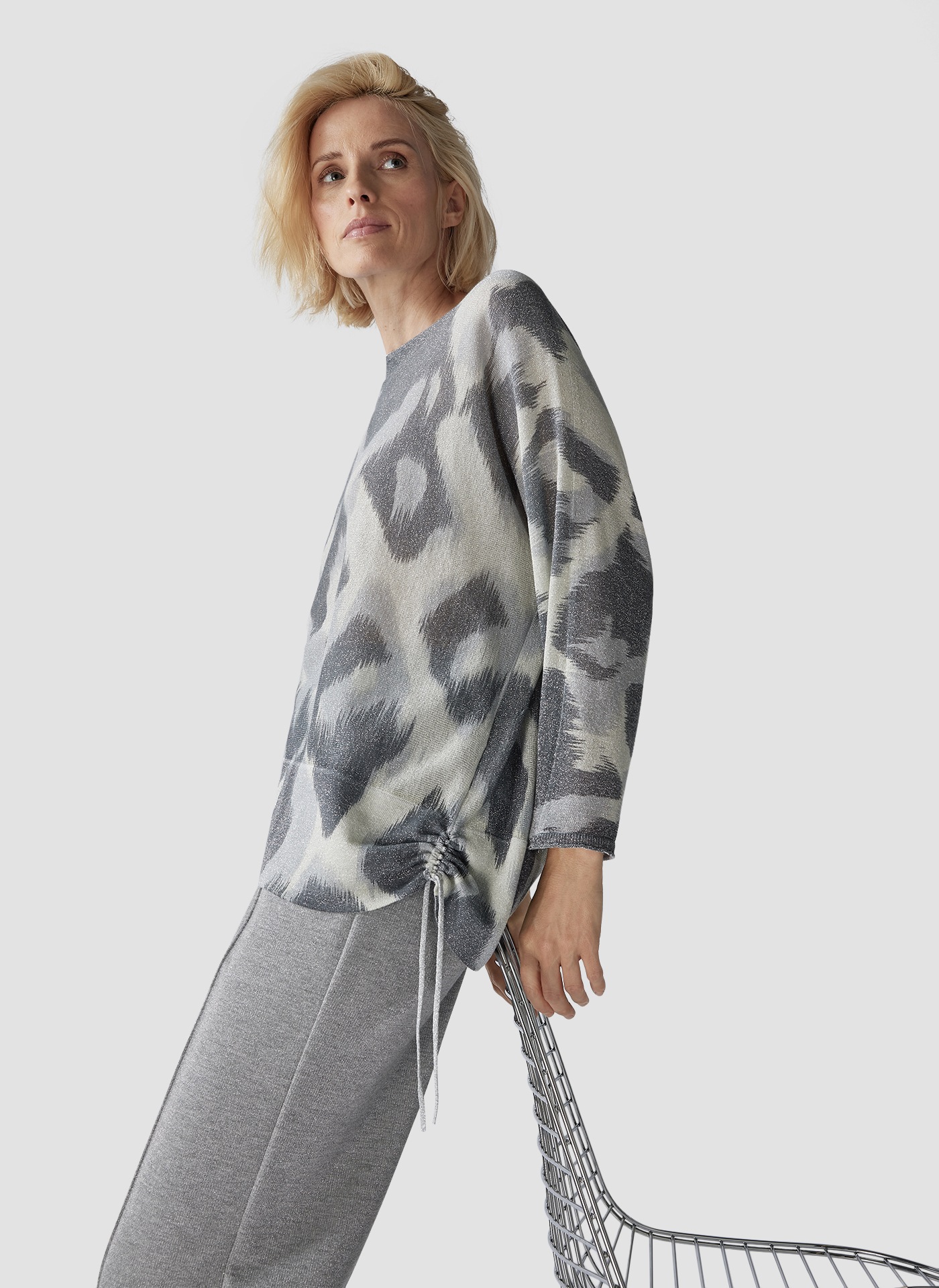 LeComte Strickpullover »LeComte Pullover mit Animal-Print und Kordelzugdetails«