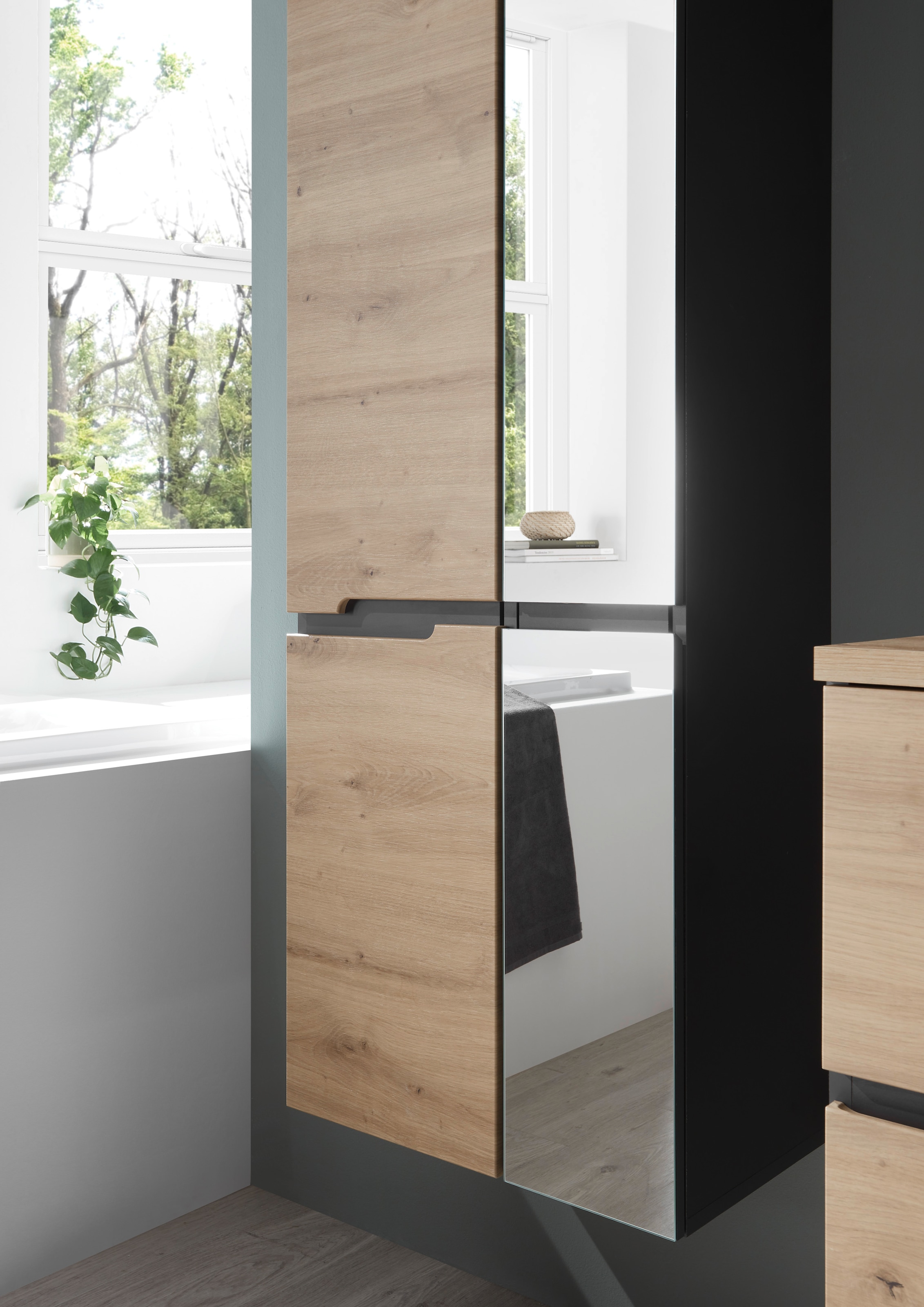 BASIC by Balculina Hochschrank »Memphis, Badezimmerschrank BxHxT 50x176x31«, (1 St.), Breite 50 cm, Tür L/R montierbar, Softclose