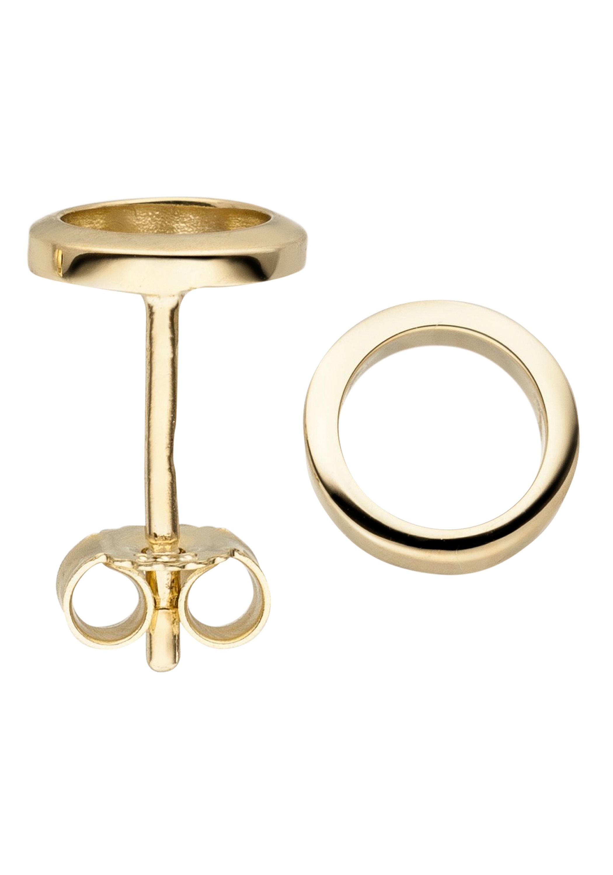 Paar Ohrstecker JOBO "Kreis-Ohrringe 7,5 mm", gold (gelbgold 333), Ohrringe, Damen, 7,5mm, Gelbgold 333, 333 Gold