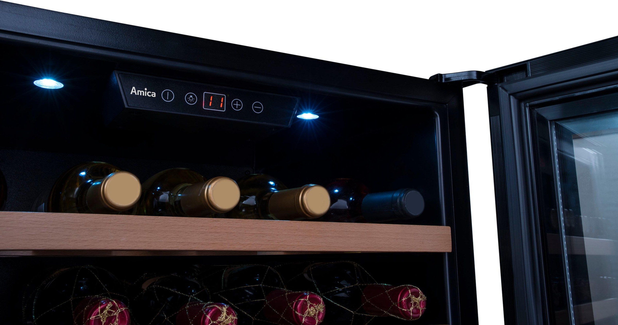 Amica Einbauweinkühlschrank »WK 341 210 S«, für 40 St. Standardflaschen á 075l, LED-Beleuchtung