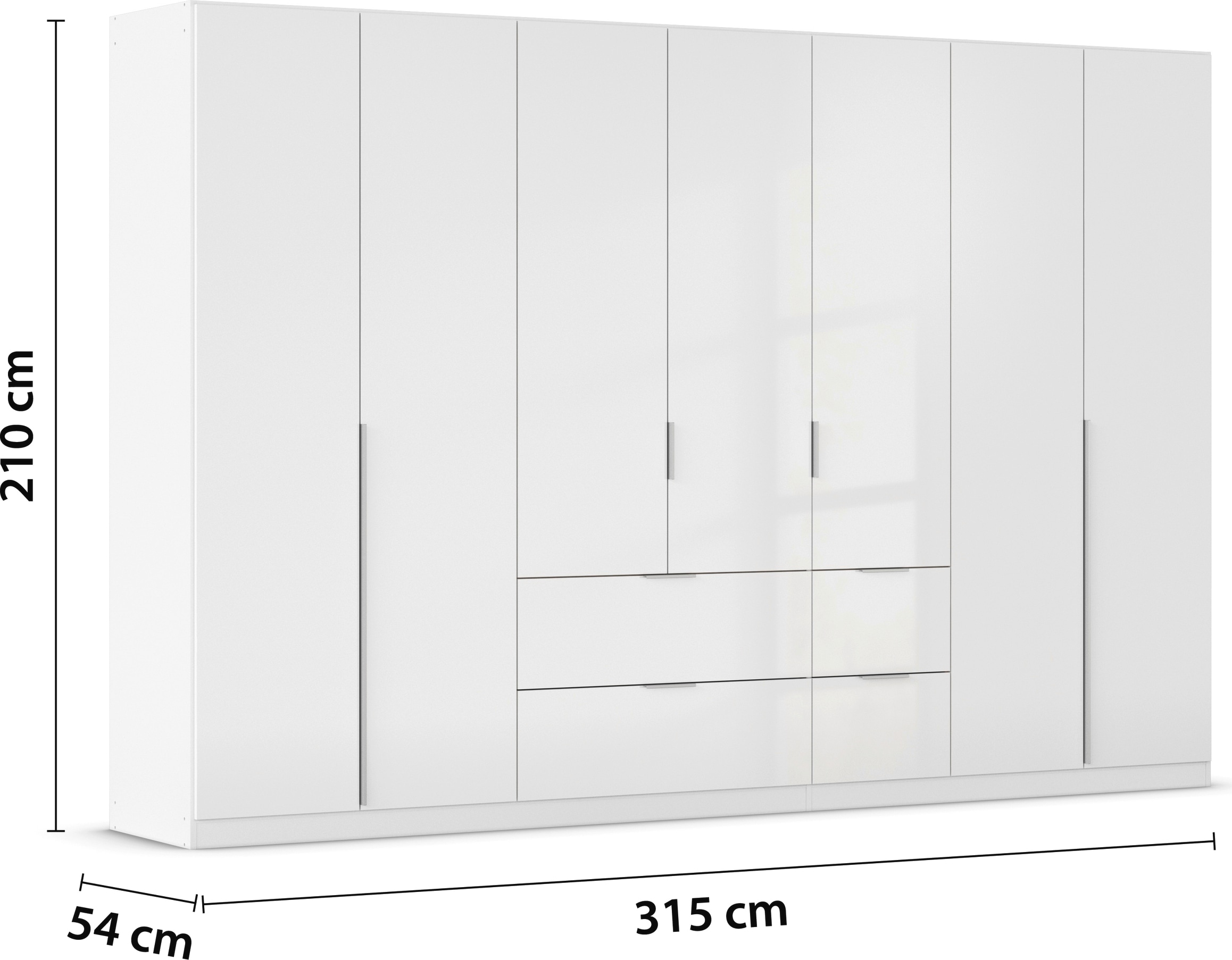 rauch Drehtürenschrank »Kleiderschrank Schrank Garderobe AGORDO mit Dekor- oder Hochglanzfront«, (in zwei Griff-Farben mit Dekor- oder Hochglanzfront), mit Außenschubkästen, in 6 Breiten und 2 Höhen MADE IN GERMANY