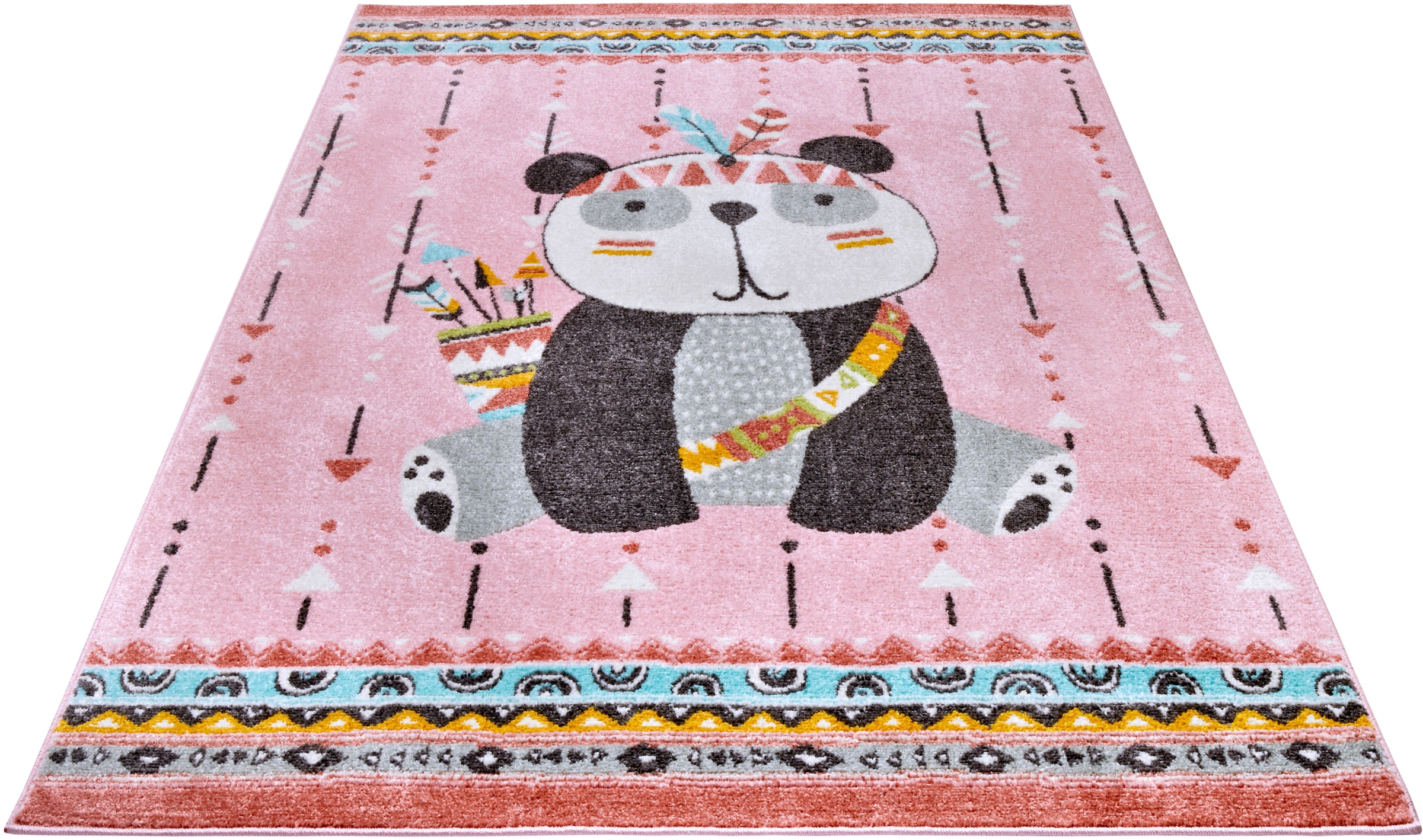 HANSE Home Kinderteppich »Adventures Panda«, rechteckig, 7 mm Höhe, Spielteppich, fest, Kinderzimmer, Kurzflor, Spielunterlage