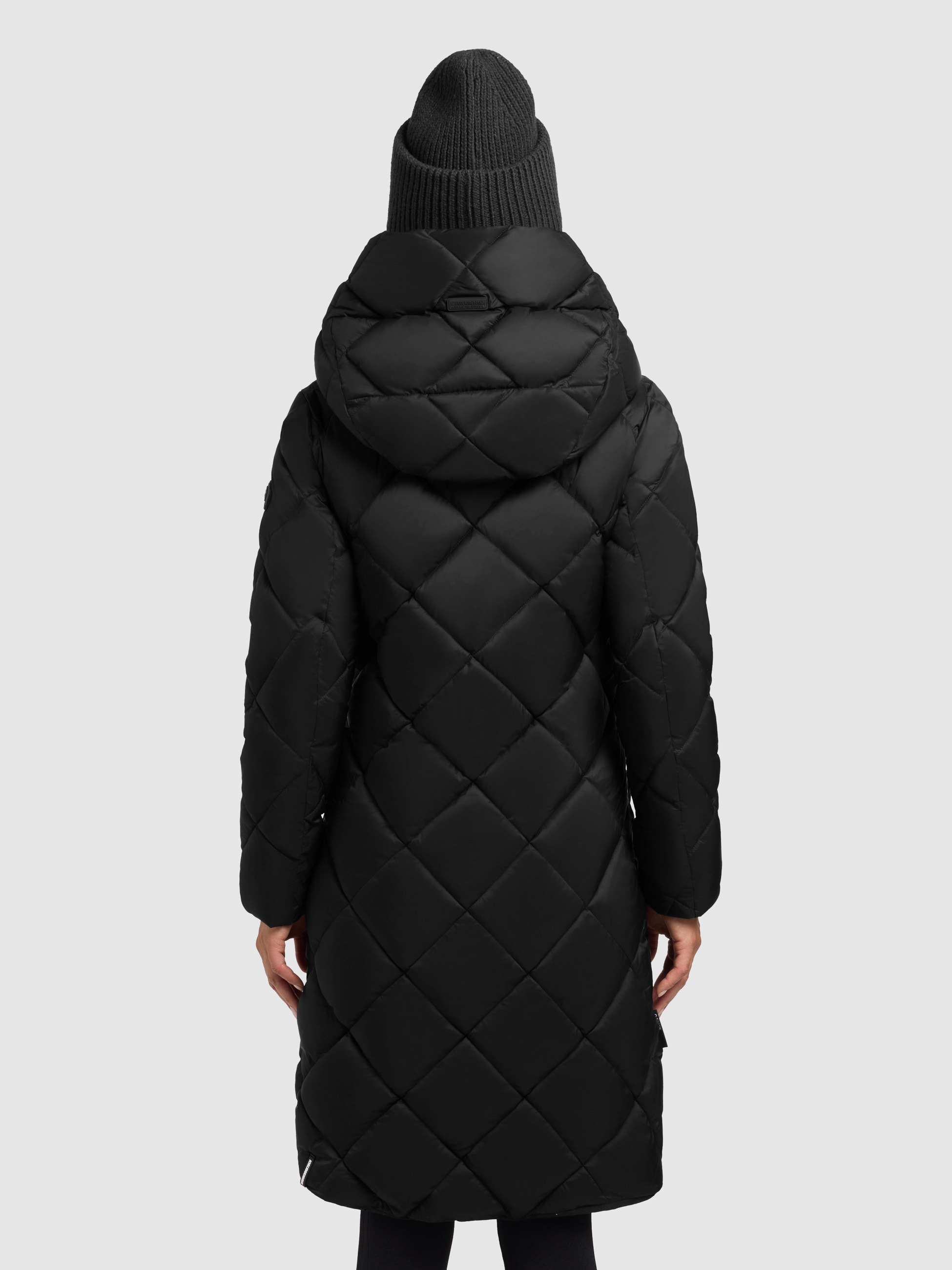 Steppmantel KHUJO "LINDA", Damen, Gr. M, schwarz, 100% Nylon, unifarben, eingesetzt elastischer Bund mit Windstopper, Mäntel Steppmantel 3