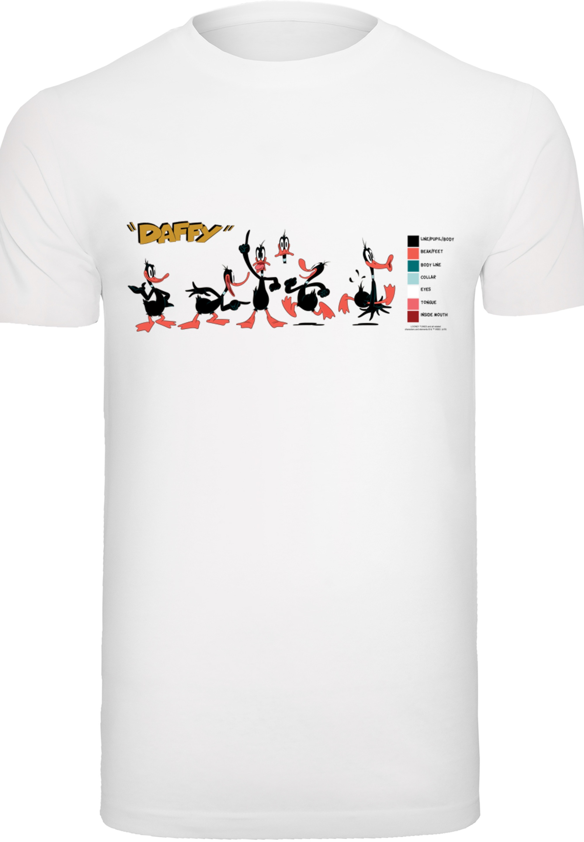 F4NT4STIC T-Shirt »Looney Tunes Daffy Duck Colour Code«, Print
