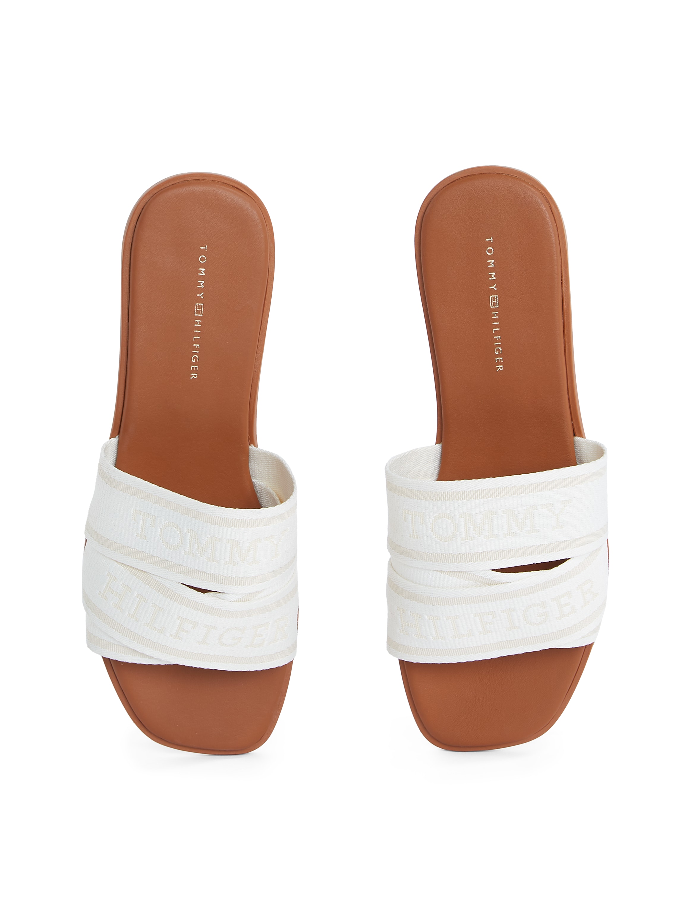 Tommy Hilfiger Pantolette »TOMMY HILFIGER WEBBING MULE«, Blockabsatz, Sommerschuh, Bequemschuh, Flats mit Logoschriftzug