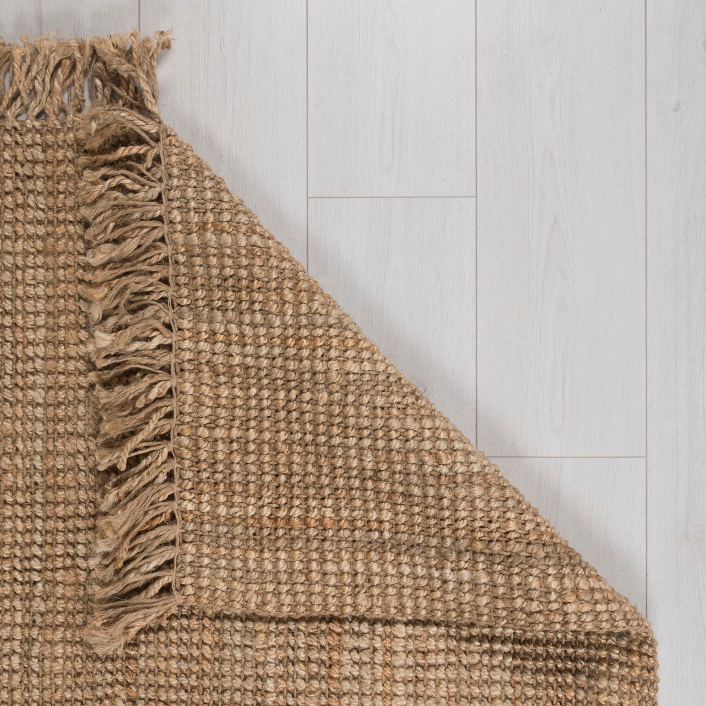 Läufer FLAIR RUGS "Jute Boucle", beige (natur), B:60cm H:7mm L:300cm, Jute, Teppiche, Läufer, aus 100% Jute, mit Fransen, aus Naturfasern 3