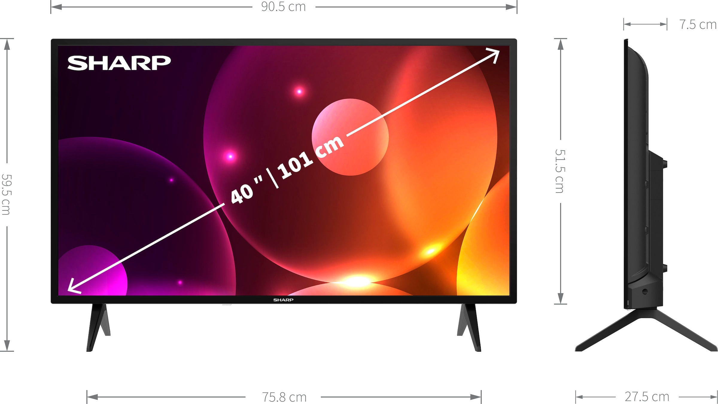Sharp LED-Fernseher »2T-C40FAx«, Full HD