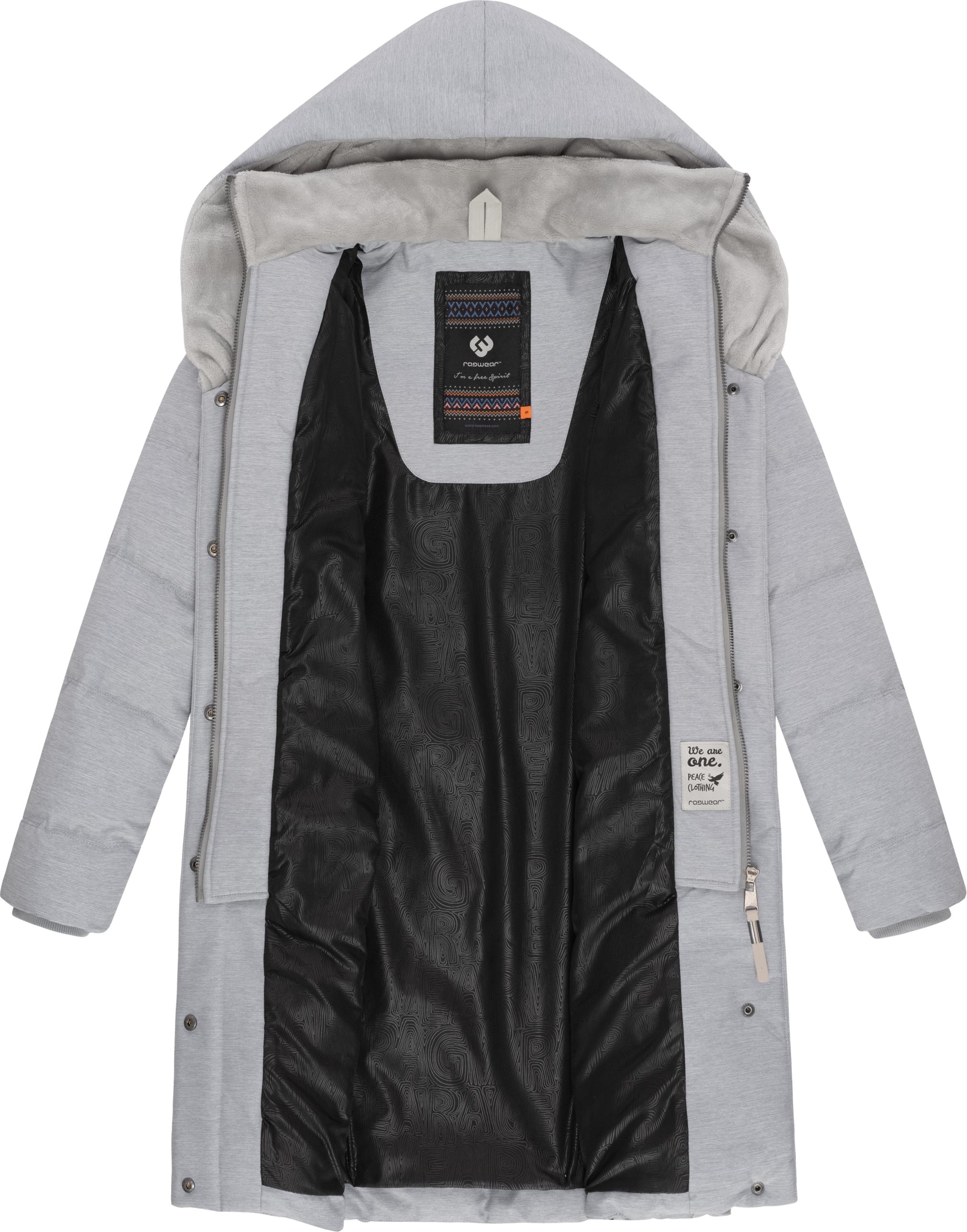Ragwear Steppmantel »Natalka Cosy«, Damen Wintermantel mit flauschigem Kunstfell am Kragen