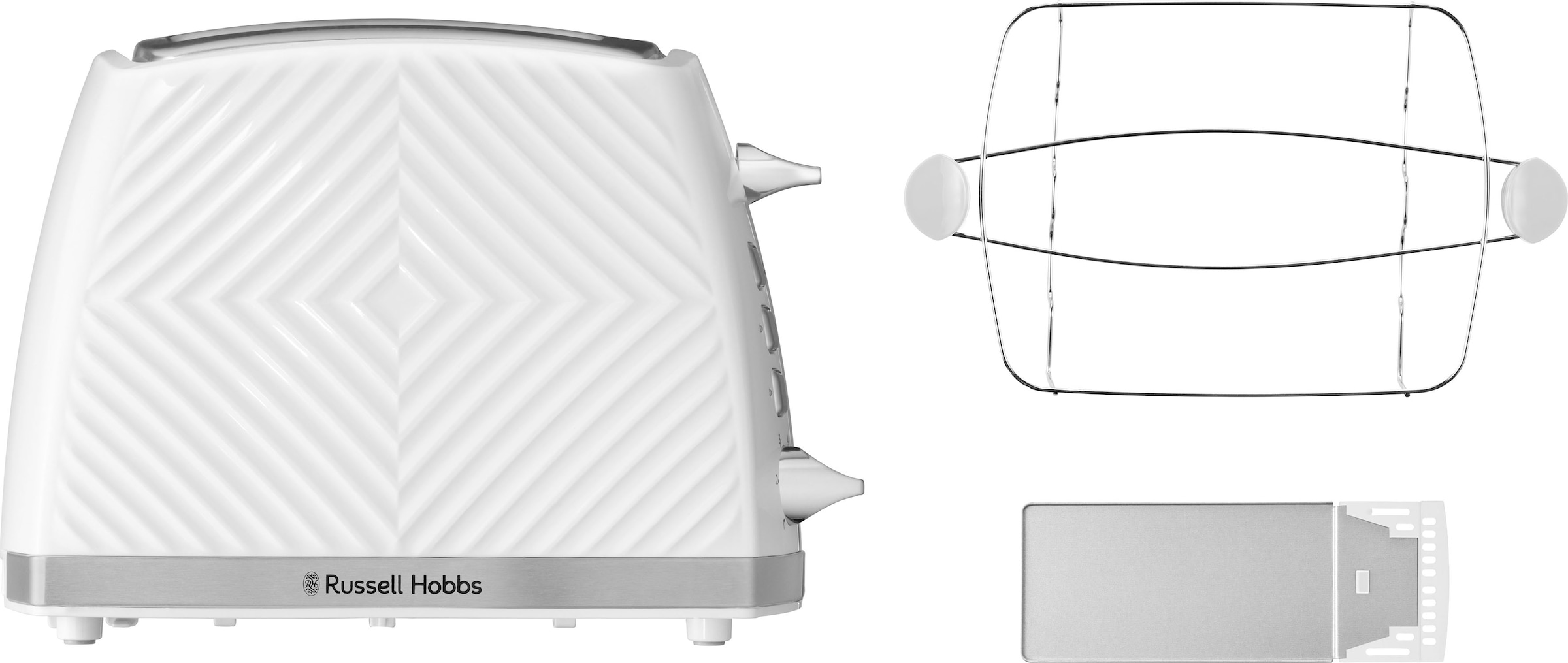 RUSSELL HOBBS Toaster »Groove 26391-56«, 2 lange Schlitze, für 2 Scheiben, 850 W, weiß, 850 Watt - 6 Bräunungsstufen