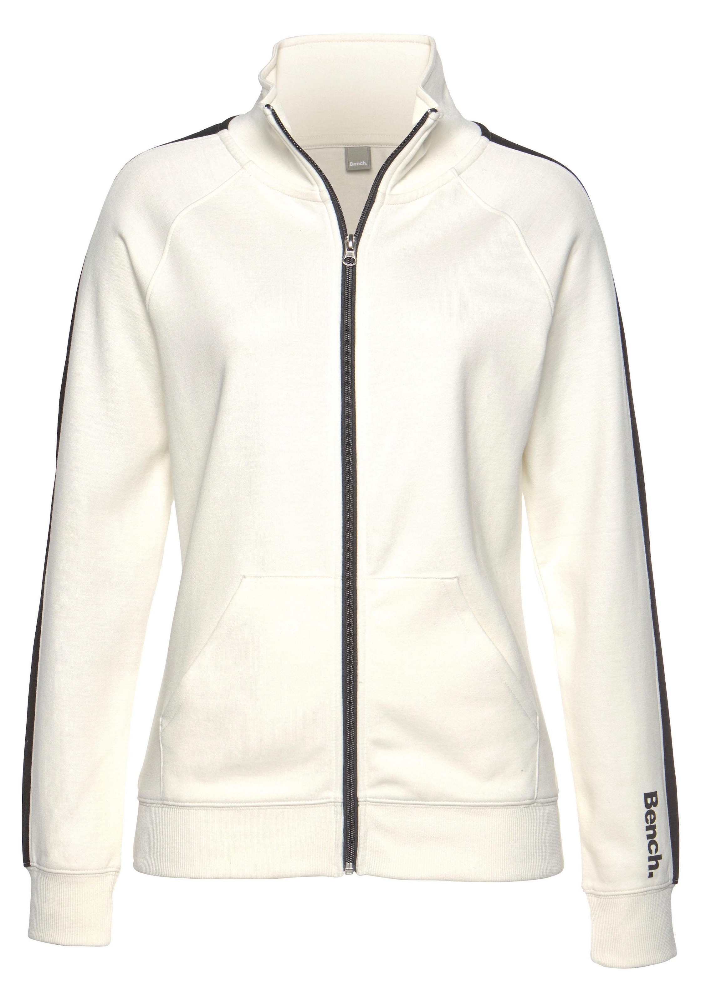 Bench. Loungewear Sweatjacke, mit Seitenstreifen und Stehkragen, Loungeanzug