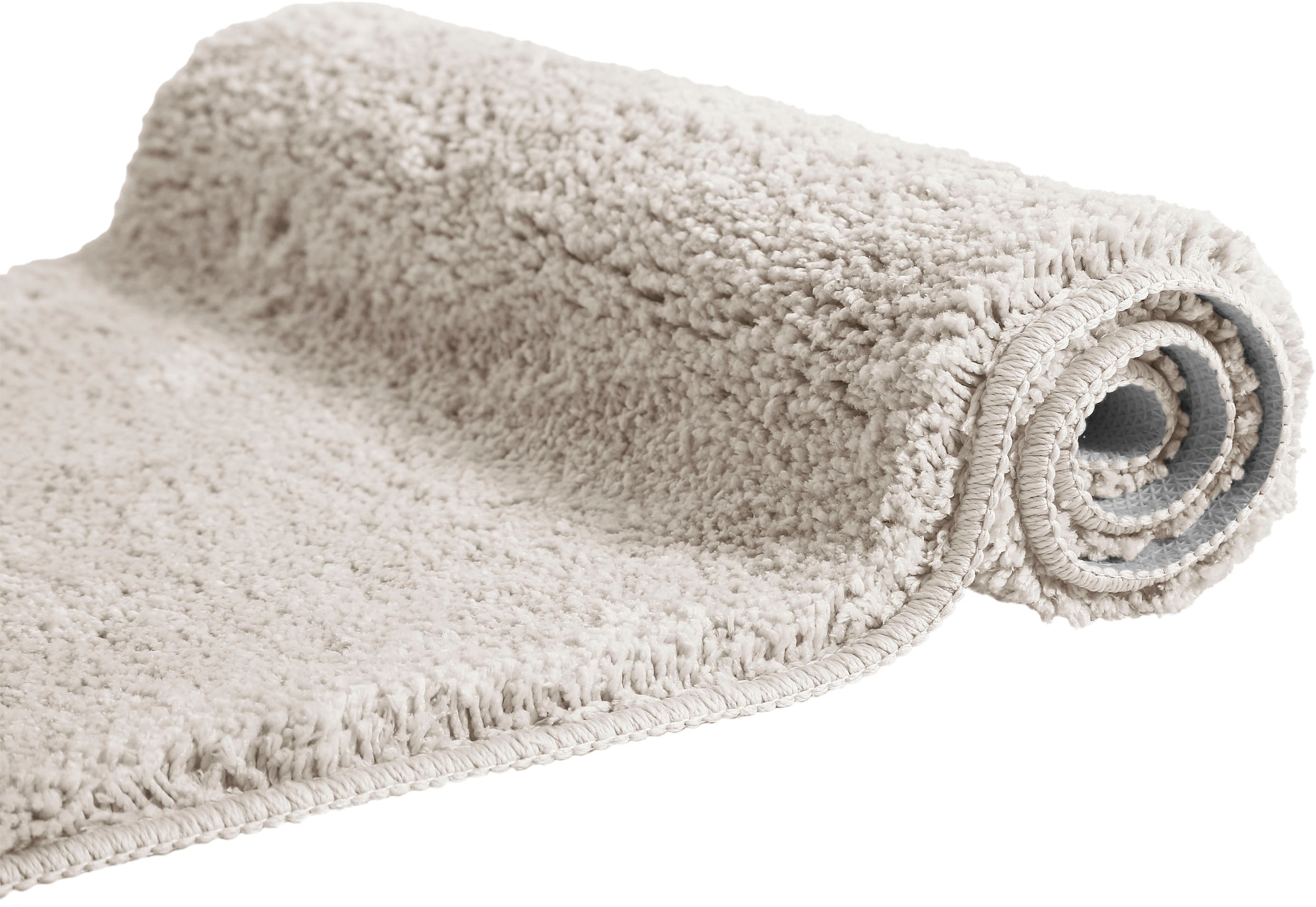 my home Badematte »Inga, Badezimmer Teppich, Badvorleger«, rutschhemmend beschichtet, schnell trocknend-strapazierfähig-fußbodenheizungsgeeignet, Badteppich, unifarben, weich, als halbrund und rechteckig erhältlich