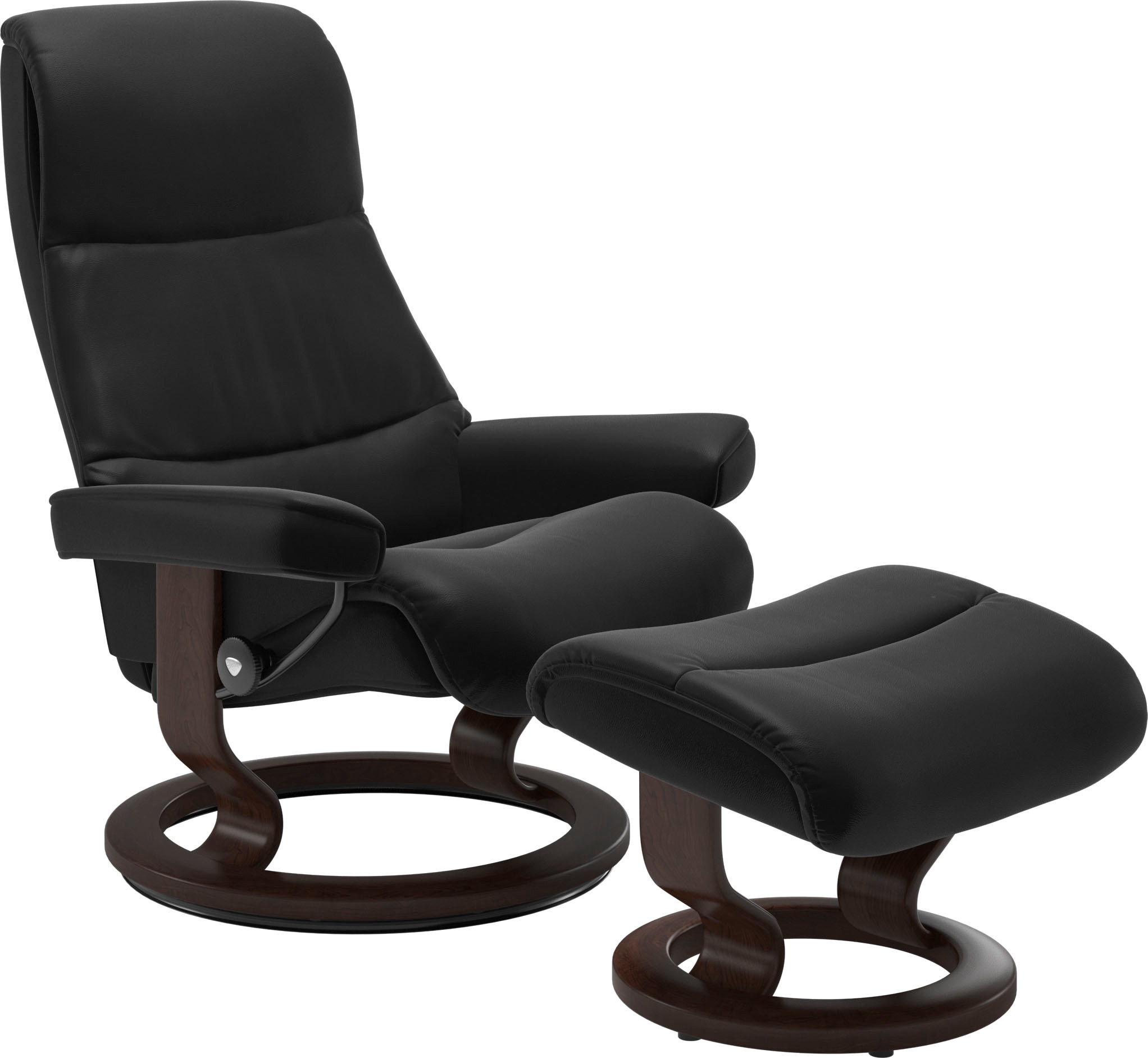 Stressless® Relaxsessel »View« Set, Relaxsessel mit Hocker,  mit Classic Base, Größe M,Gestell Braun