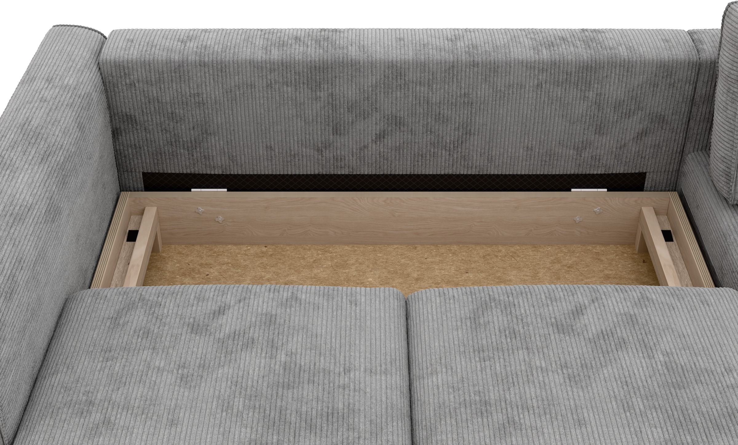 Home affaire Ecksofa »Booster Couch wahlweise mit Schlaffunktion und Bettkasten-auch in Cord«, Recamiere beidseitig montierbar, Sofa in L-Form, 232 cm