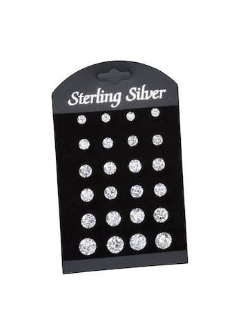 Vivance Ohrstecker-Set »925/- Sterling Silber 12er-Set Zirkonia«, rhodiniert kaufen